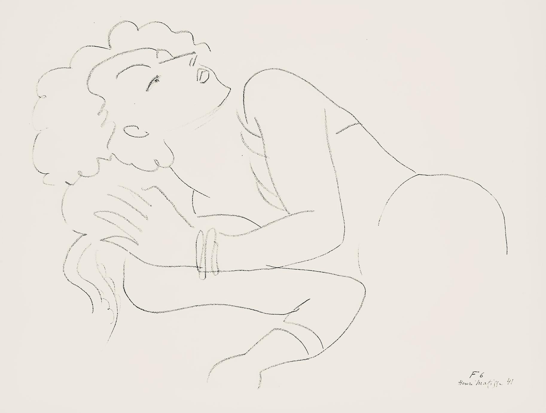 Henri Matisse Abstract Print - Matisse, Série F, var. 6 (Duthuit 9), Dessins, Thèmes et variations (after)