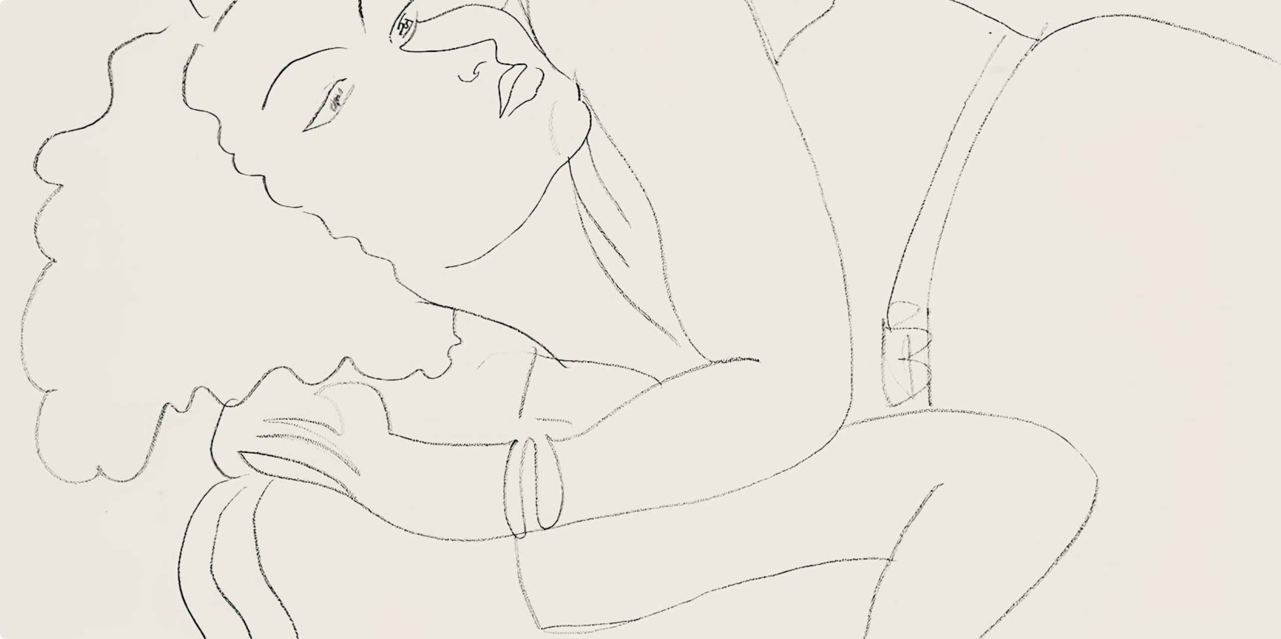 Matisse, Série F, var. 7 (Duthuit 9), Dessins, Thèmes et variations (d'après) - Moderne Print par Henri Matisse