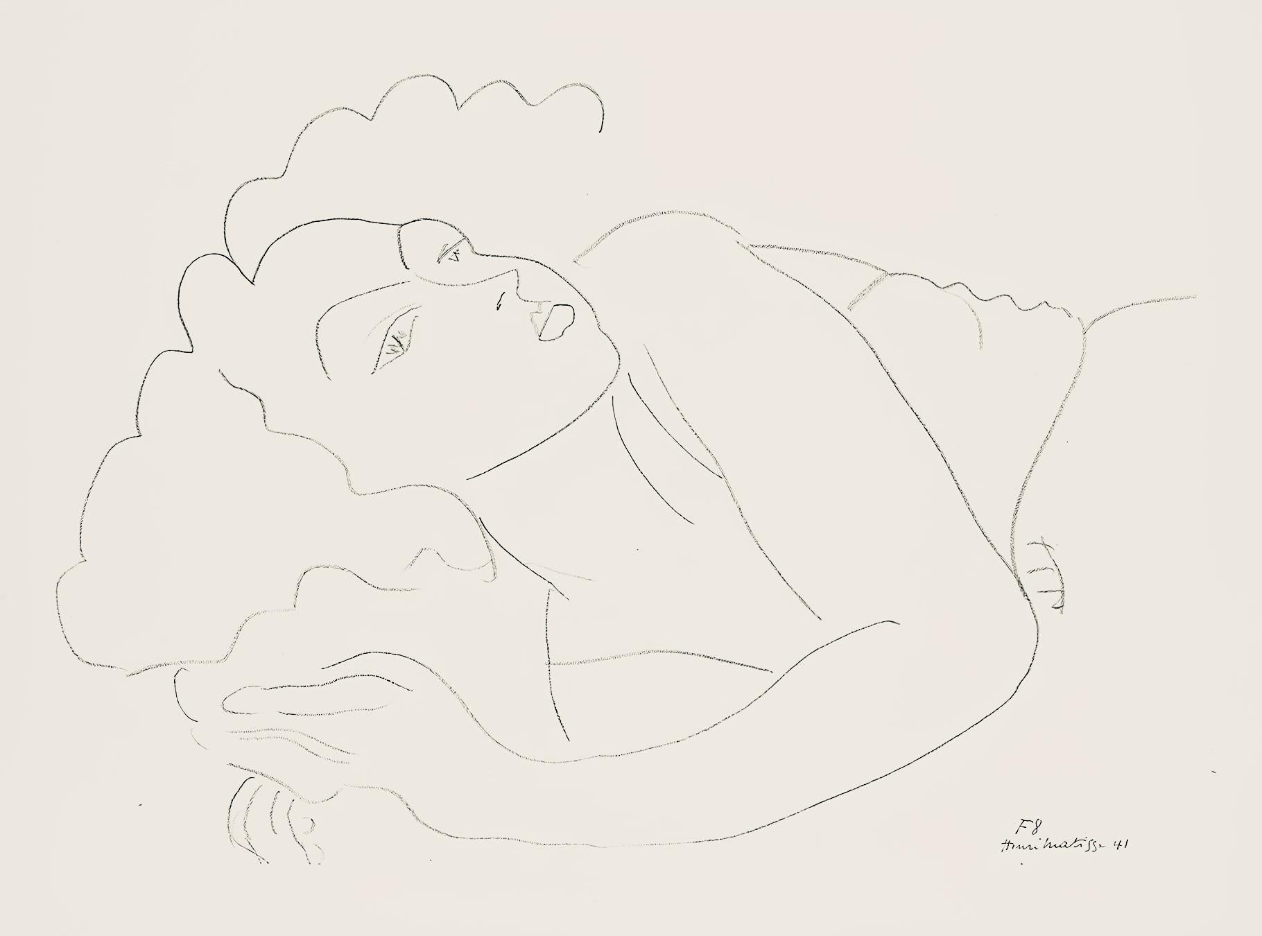 Matisse, Série F, var. 8 (Duthuit 9), Dessins, Thèmes et variations (after)