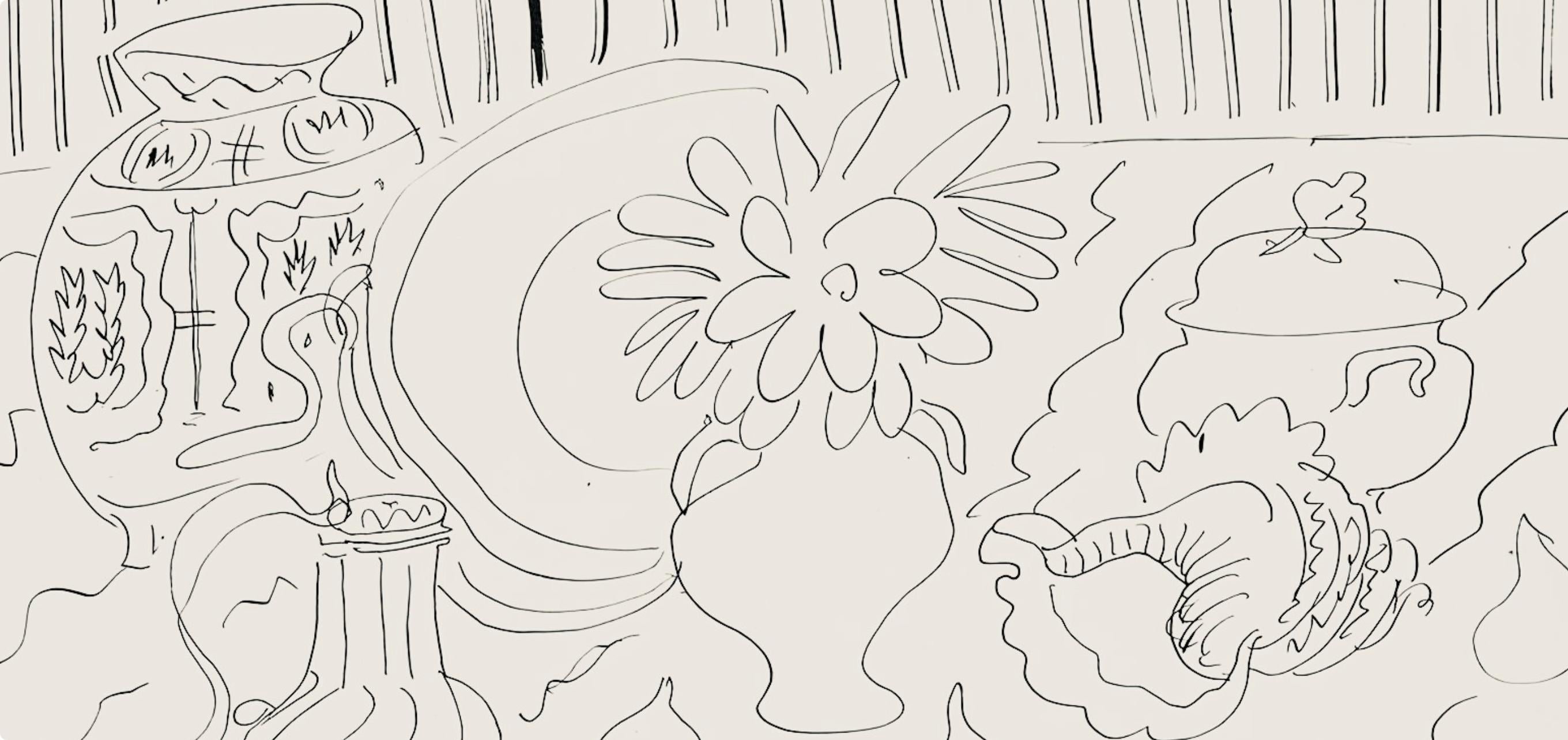 Matisse, Série G, var. 2 (Duthuit 9), Dessins, Thèmes et variations (after) - Beige Still-Life Print by Henri Matisse