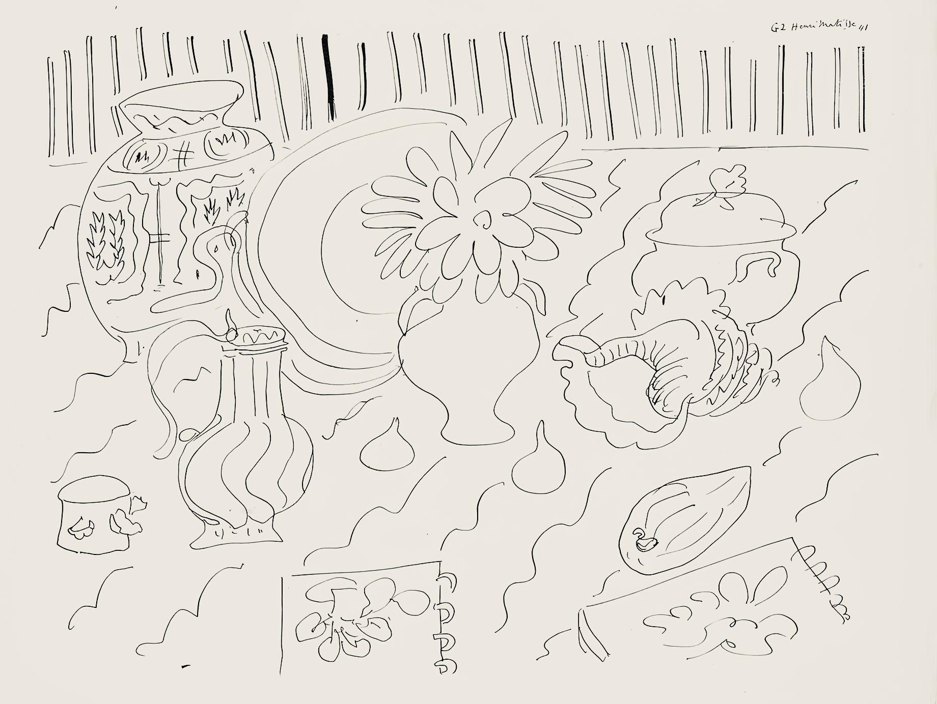 Henri Matisse Still-Life Print - Matisse, Série G, var. 2 (Duthuit 9), Dessins, Thèmes et variations (after)