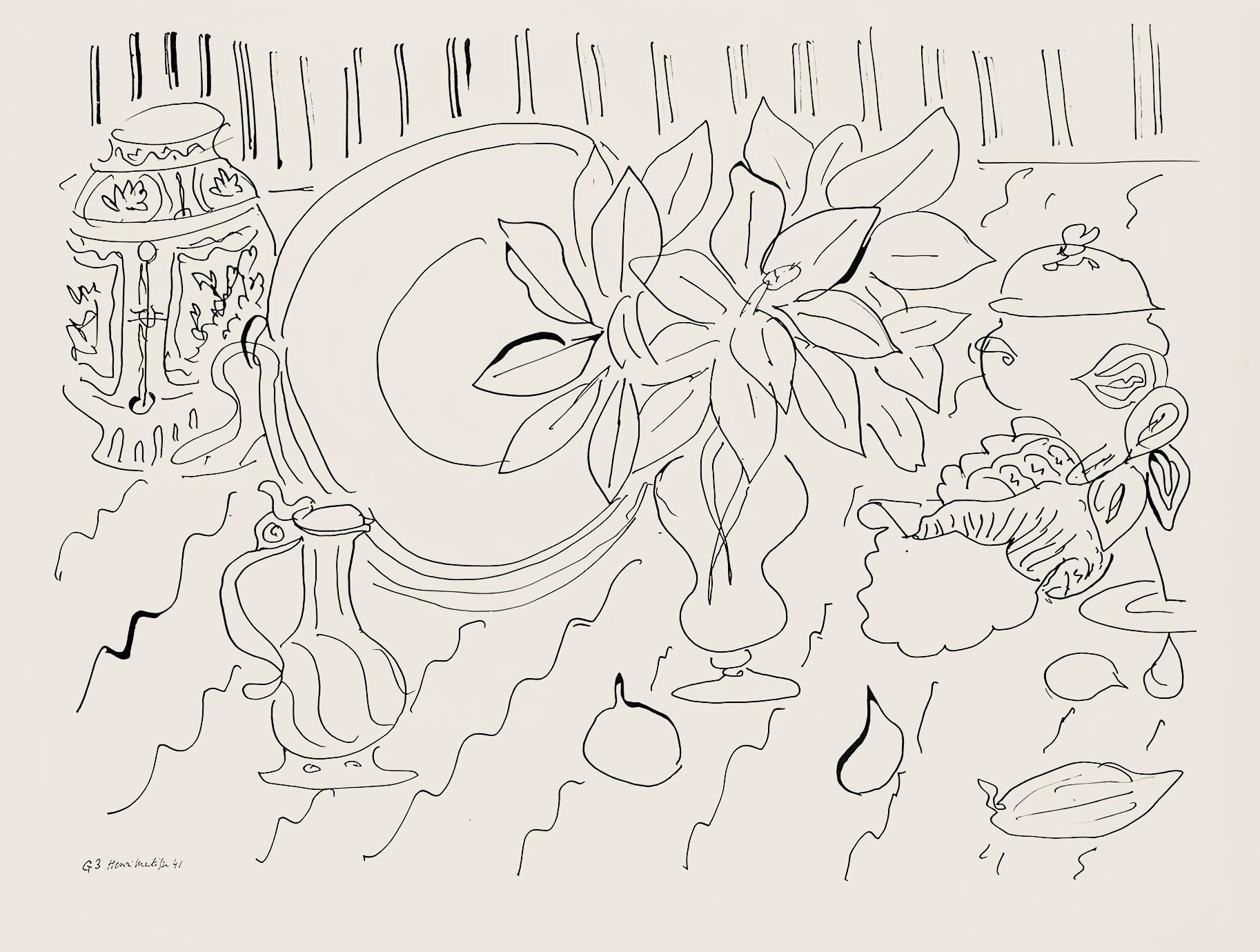 Henri Matisse Abstract Print - Matisse, Série G, var. 3 (Duthuit 9), Dessins, Thèmes et variations (after)