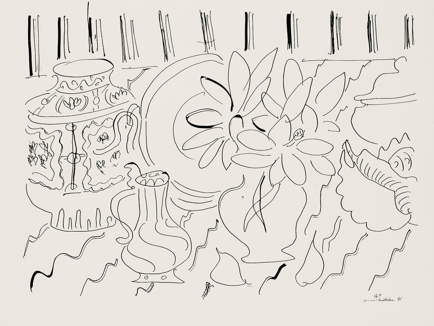 Henri Matisse Still-Life Print - Matisse, Série G, var. 4 (Duthuit 9), Dessins, Thèmes et variations (after)