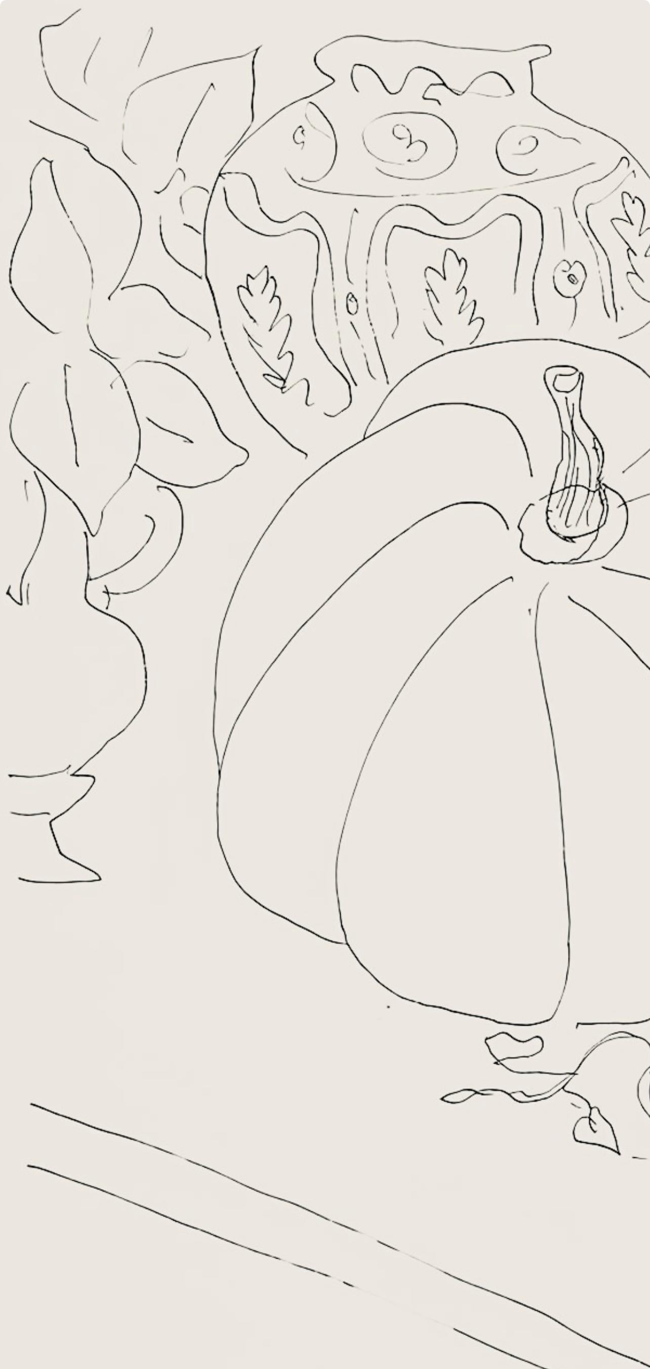 Matisse, Série G, var. 5 (Duthuit 9), Dessins, Thèmes et variations (after) - Beige Still-Life Print by Henri Matisse