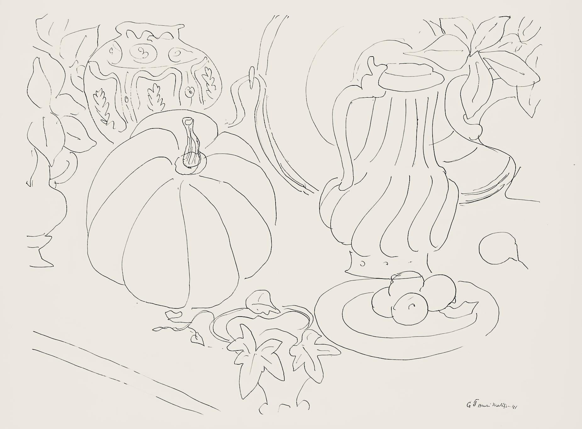Henri Matisse Still-Life Print - Matisse, Série G, var. 5 (Duthuit 9), Dessins, Thèmes et variations (after)