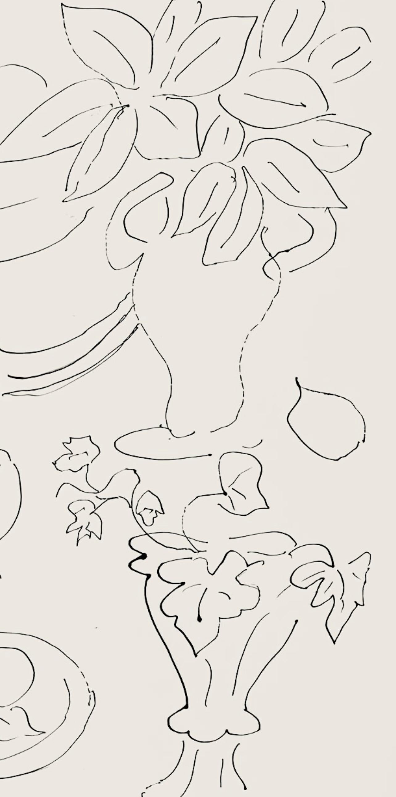 Matisse, Série G, var. 6 (Duthuit 9), Dessins, Thèmes et variations (d'après) - Beige Abstract Print par Henri Matisse