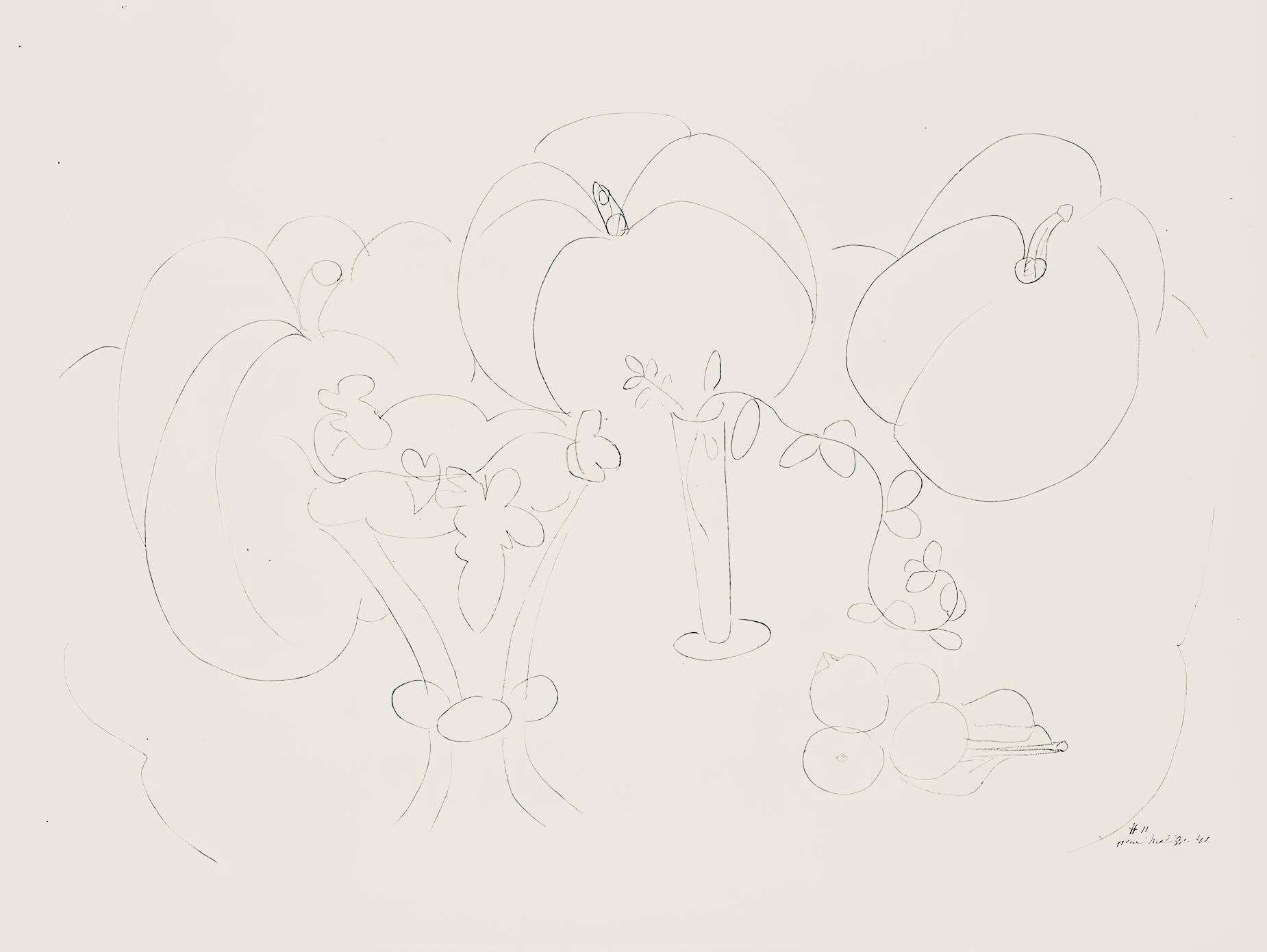 Henri Matisse Abstract Print - Matisse, Série H, var. 11 (Duthuit 9), Dessins, Thèmes et variations (after)
