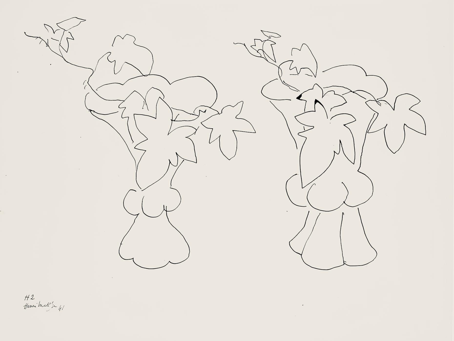 Henri Matisse Abstract Print - Matisse, Série H, var. 2 (Duthuit 9), Dessins, Thèmes et variations (after)
