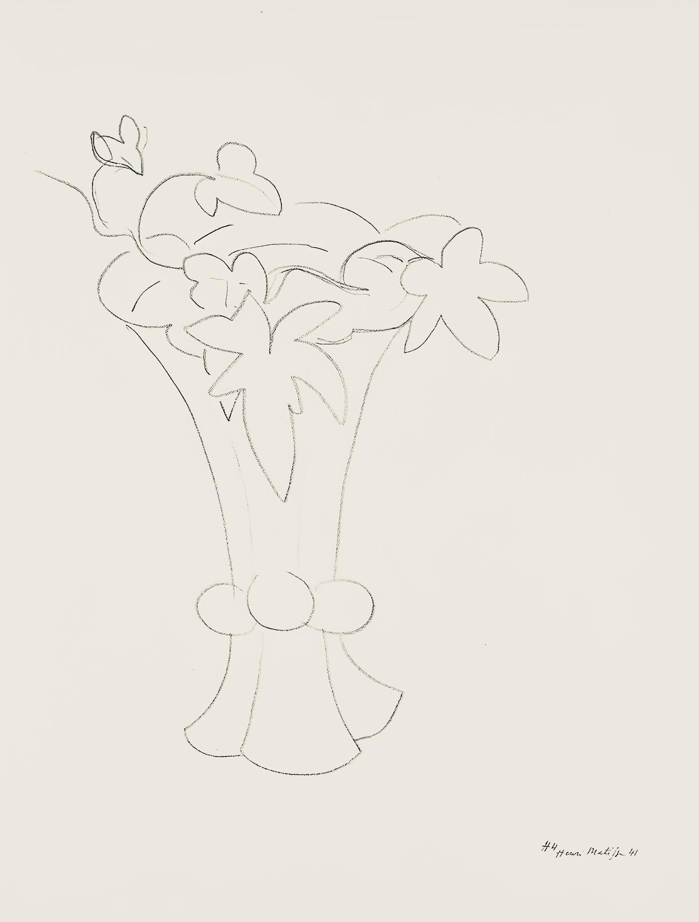 Henri Matisse Abstract Print - Matisse, Série H, var. 4 (Duthuit 9), Dessins, Thèmes et variations (after)