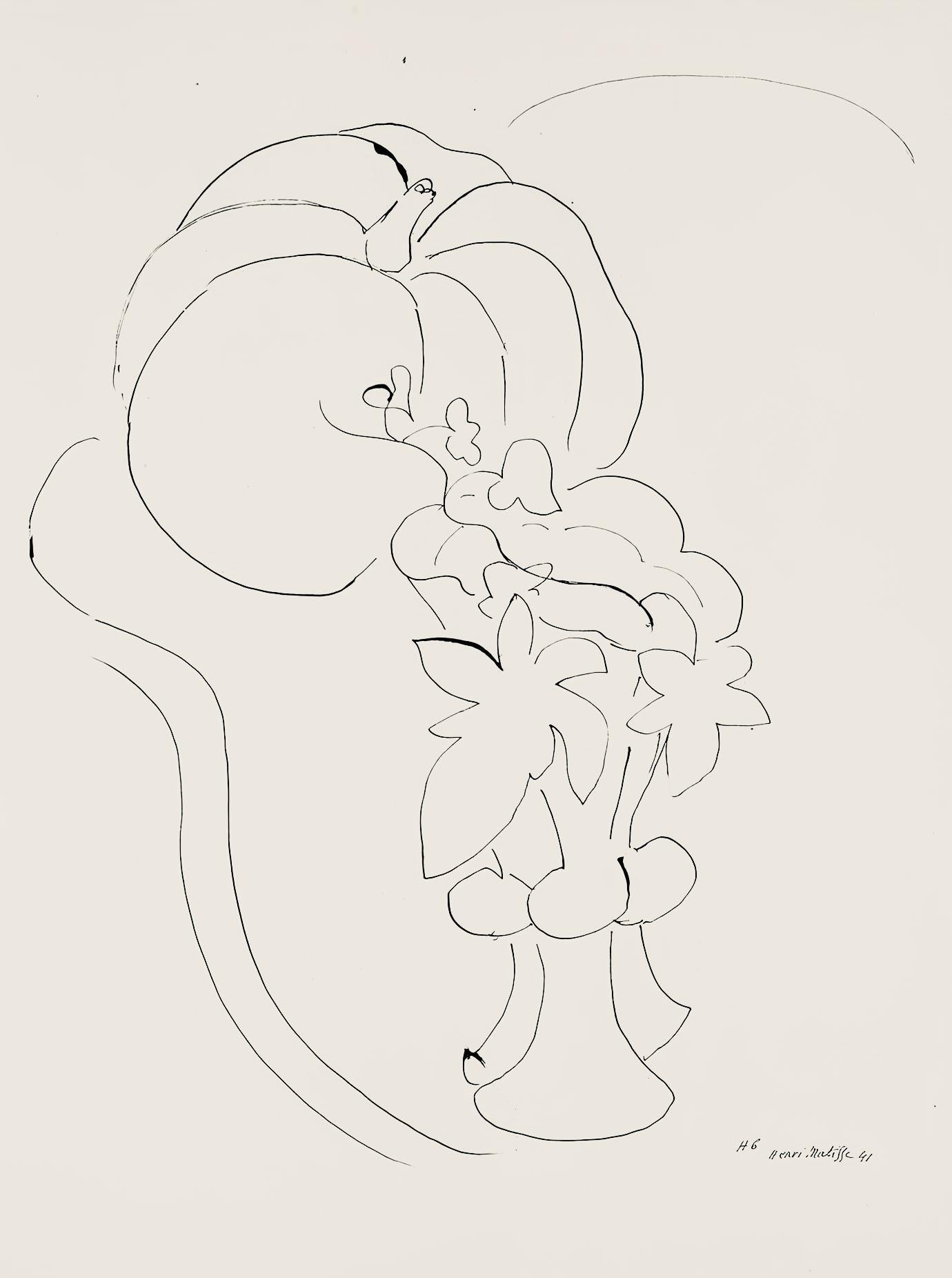 Henri Matisse Abstract Print - Matisse, Série H, var. 6 (Duthuit 9), Dessins, Thèmes et variations (after)