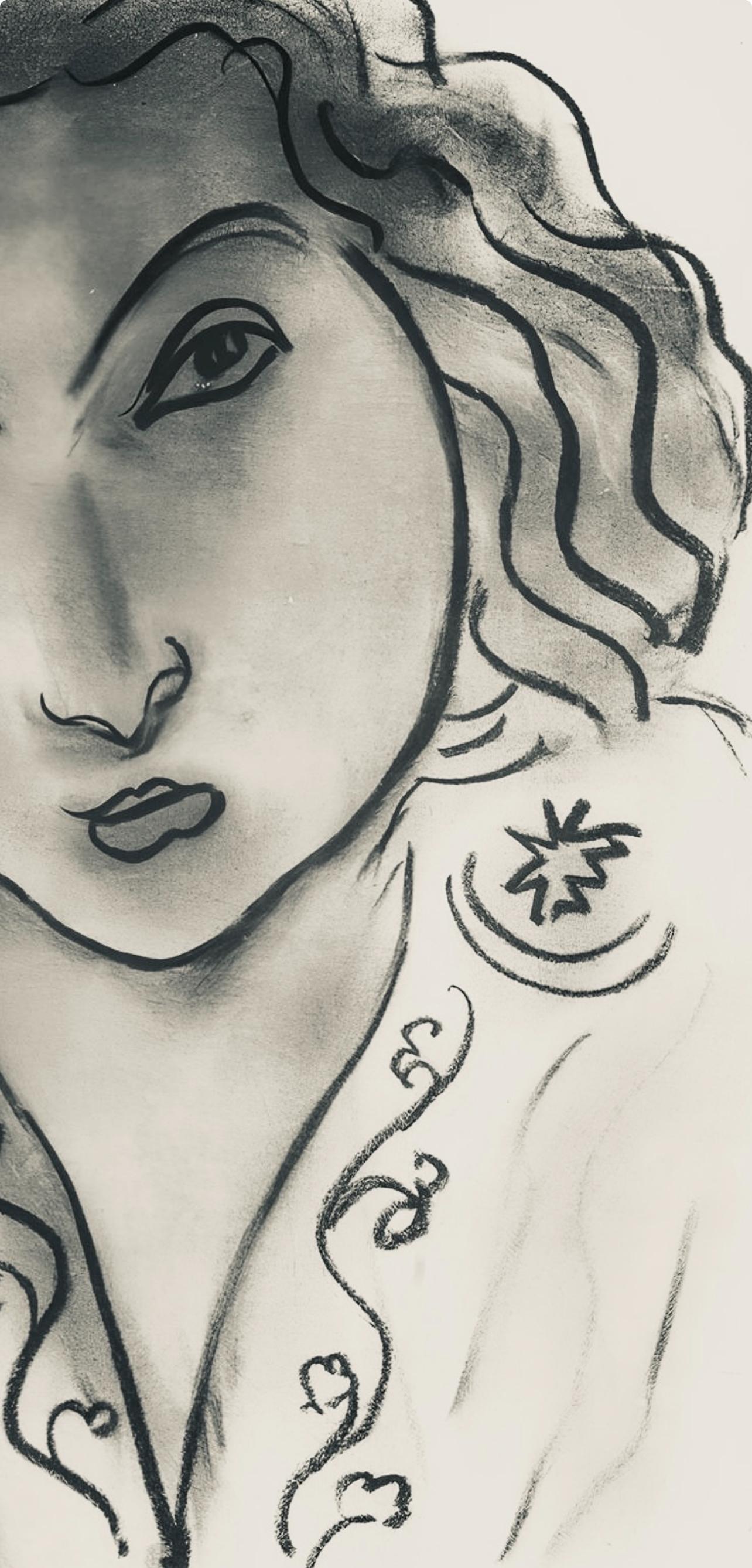 Matisse, Série I, var. 1 (Duthuit 9), Dessins, Thèmes et variations (after) - Gray Figurative Print by Henri Matisse