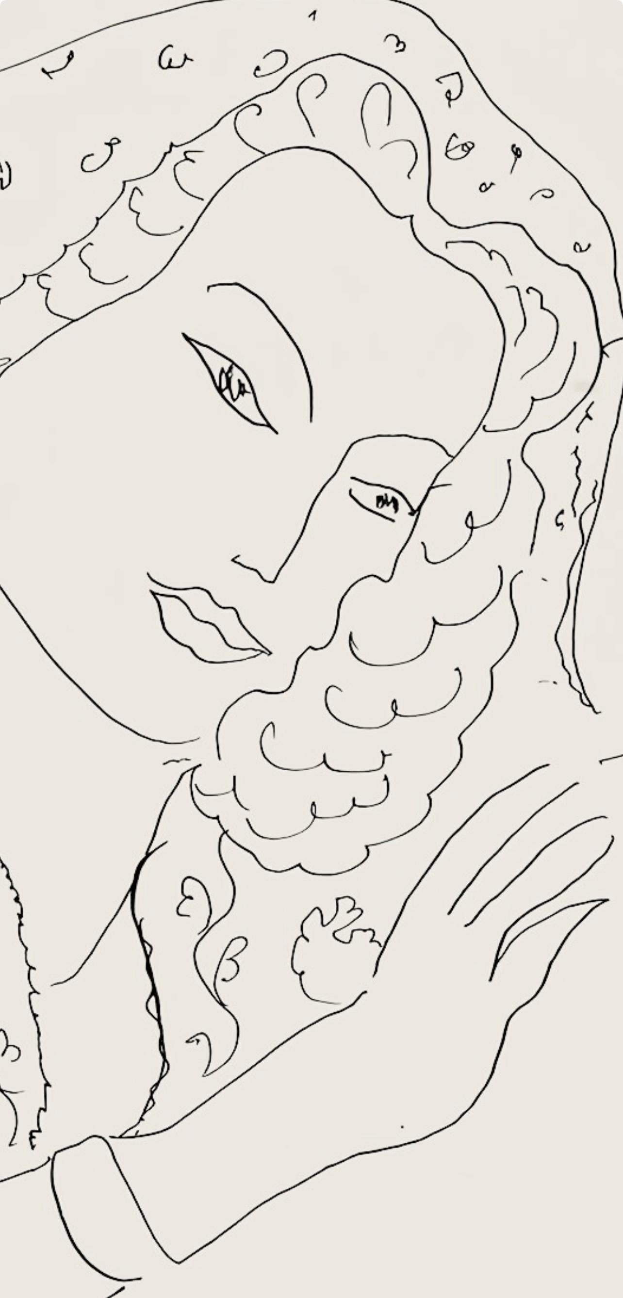 Matisse, Série I, var. 11 (Duthuit 9), Dessins, Thèmes et variations (after) - Beige Abstract Print by Henri Matisse
