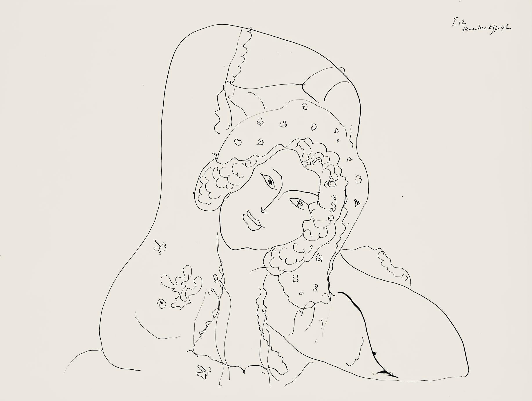 Henri Matisse Figurative Print - Matisse, Série I, var. 12 (Duthuit 9), Dessins, Thèmes et variations (after)
