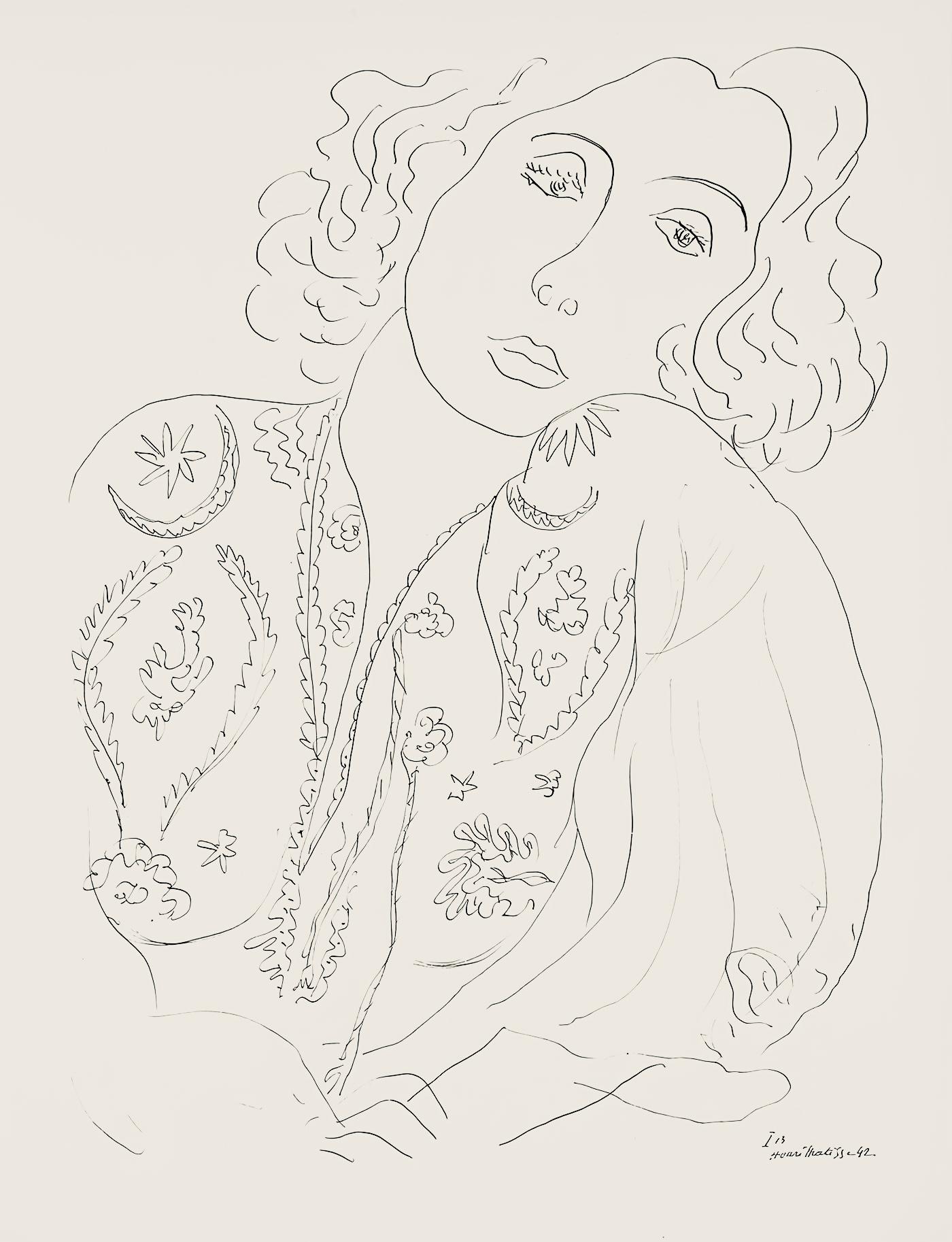 Henri Matisse Abstract Print - Matisse, Série I, var. 13 (Duthuit 9), Dessins, Thèmes et variations (after)