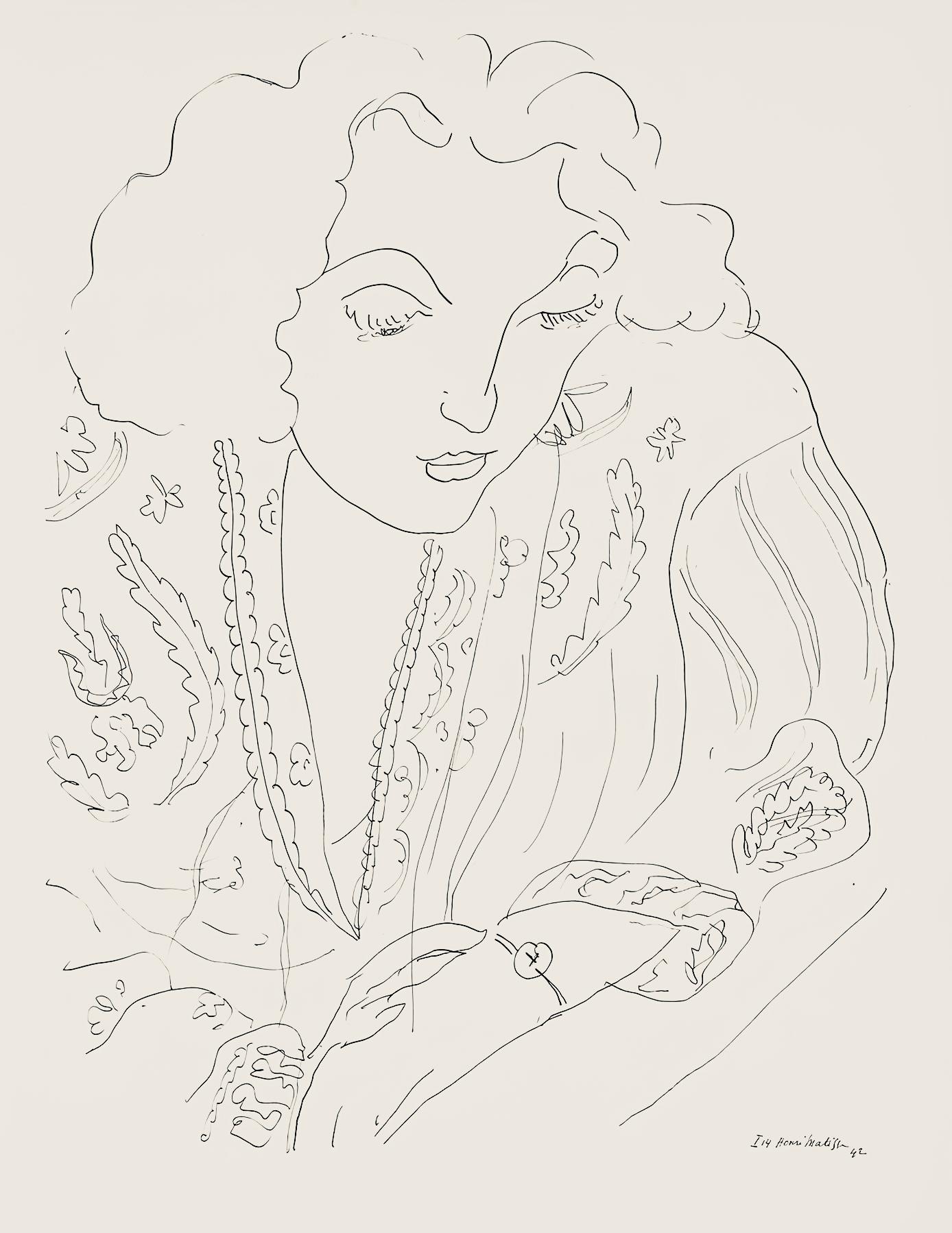 Henri Matisse Figurative Print - Matisse, Série I, var. 14 (Duthuit 9), Dessins, Thèmes et variations (after)