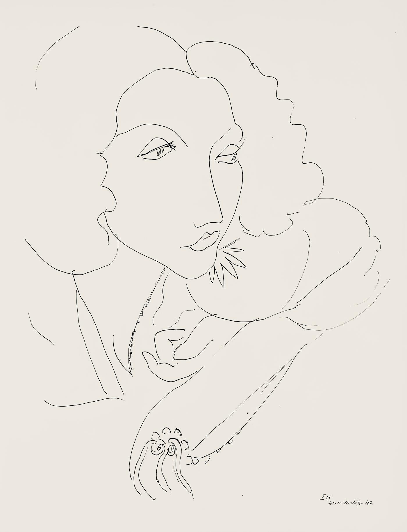 Henri Matisse Figurative Print - Matisse, Série I, var. 15 (Duthuit 9), Dessins, Thèmes et variations (after)
