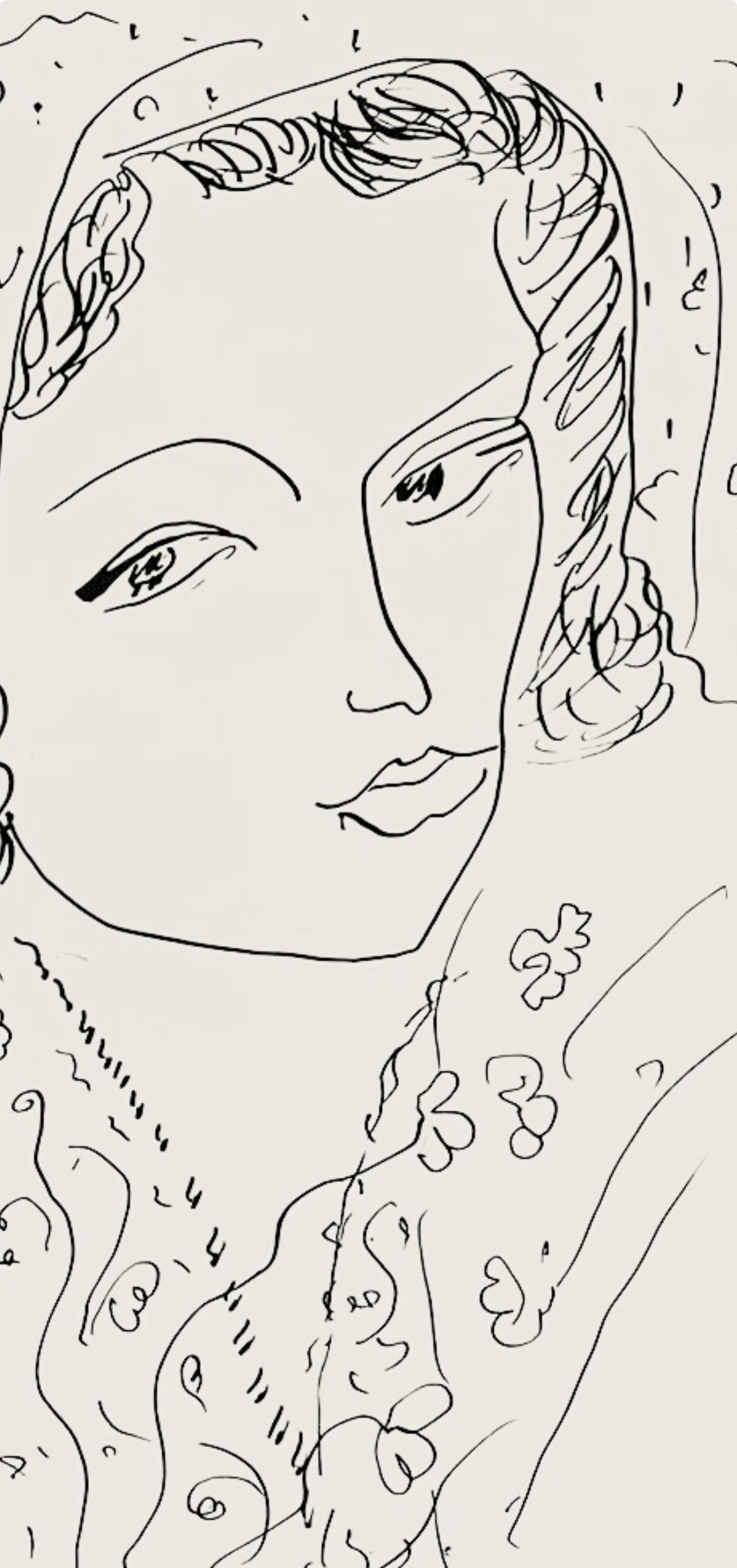 Matisse, Série I, var. 3 (Duthuit 9), Dessins, Thèmes et variations (after) - Beige Abstract Print by Henri Matisse