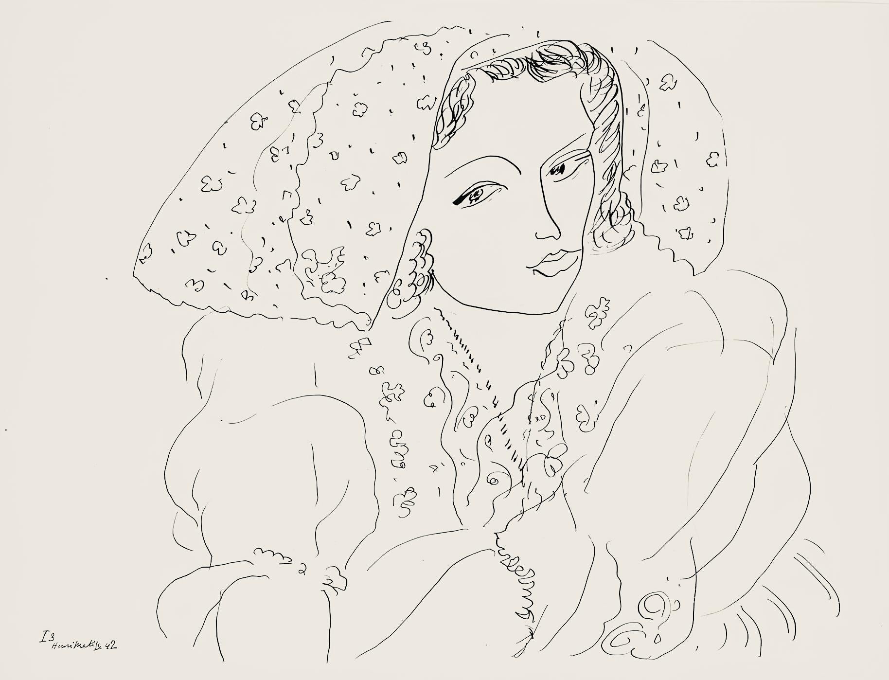 Henri Matisse Abstract Print - Matisse, Série I, var. 3 (Duthuit 9), Dessins, Thèmes et variations (after)