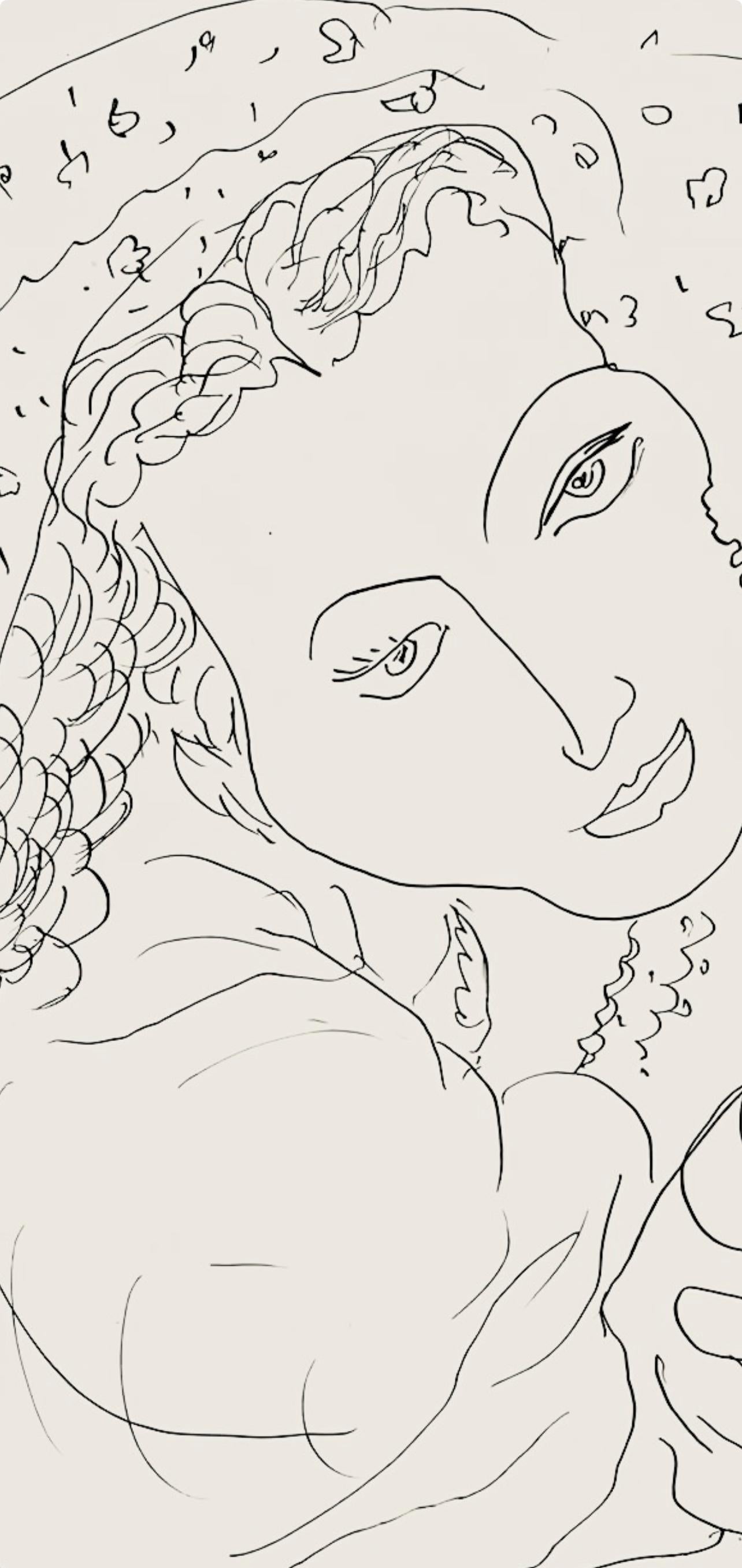 Matisse, Série I, var. 4 (Duthuit 9), Dessins, Thèmes et variations (after) - Beige Figurative Print by Henri Matisse