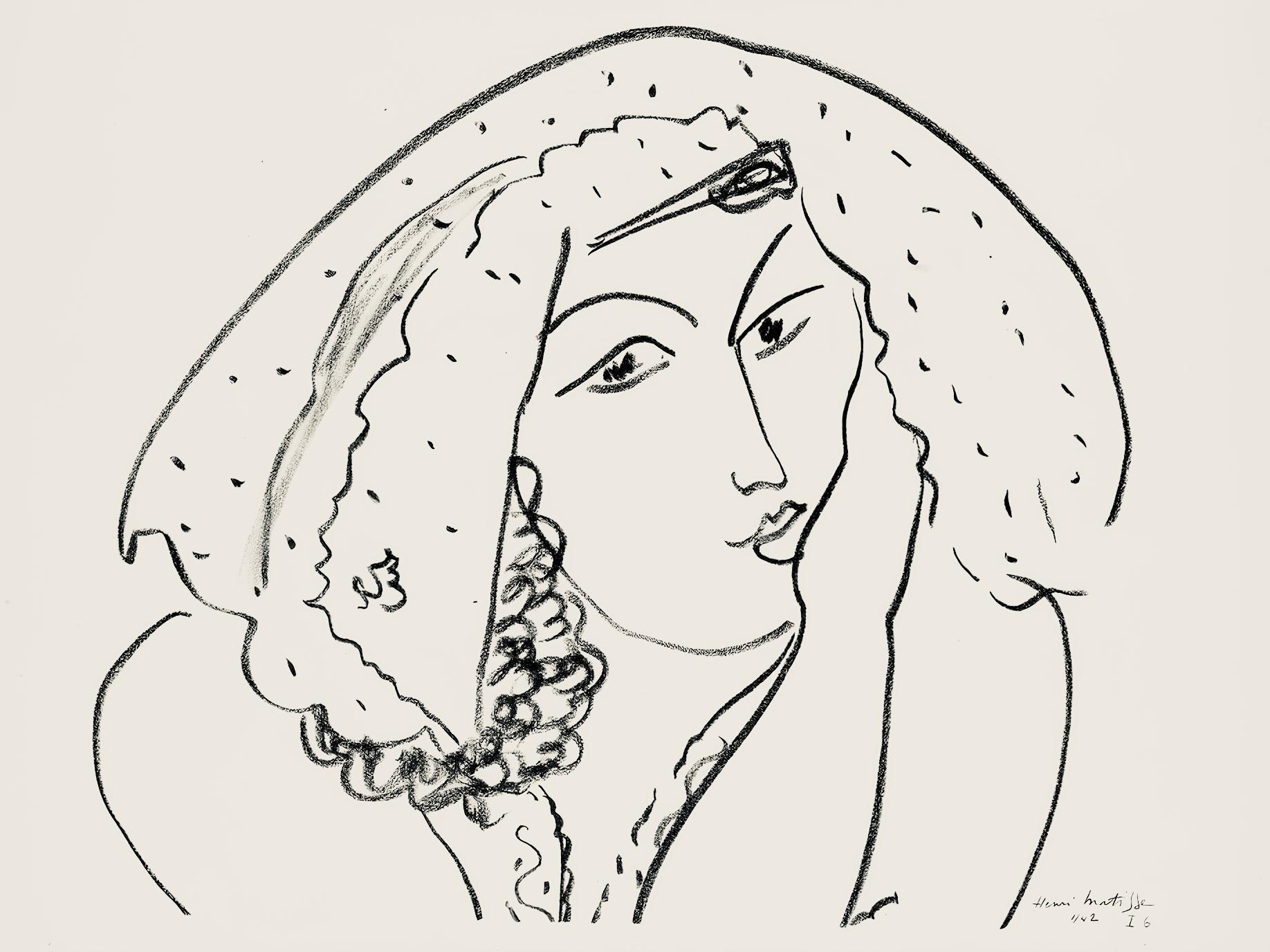 Abstract Print Henri Matisse - Matisse, Série I, var. 6 (Duthuit 9), Dessins, Thèmes et variations (d'après)