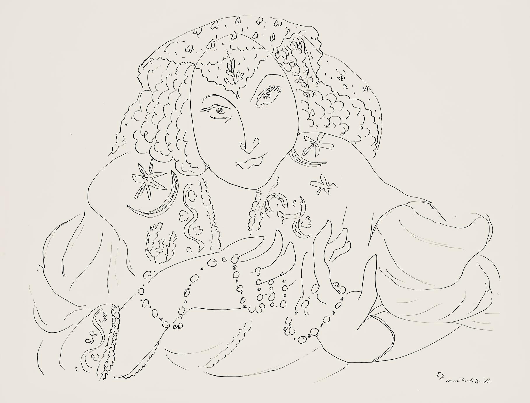 Henri Matisse Figurative Print - Matisse, Série I, var. 7 (Duthuit 9), Dessins, Thèmes et variations (after)