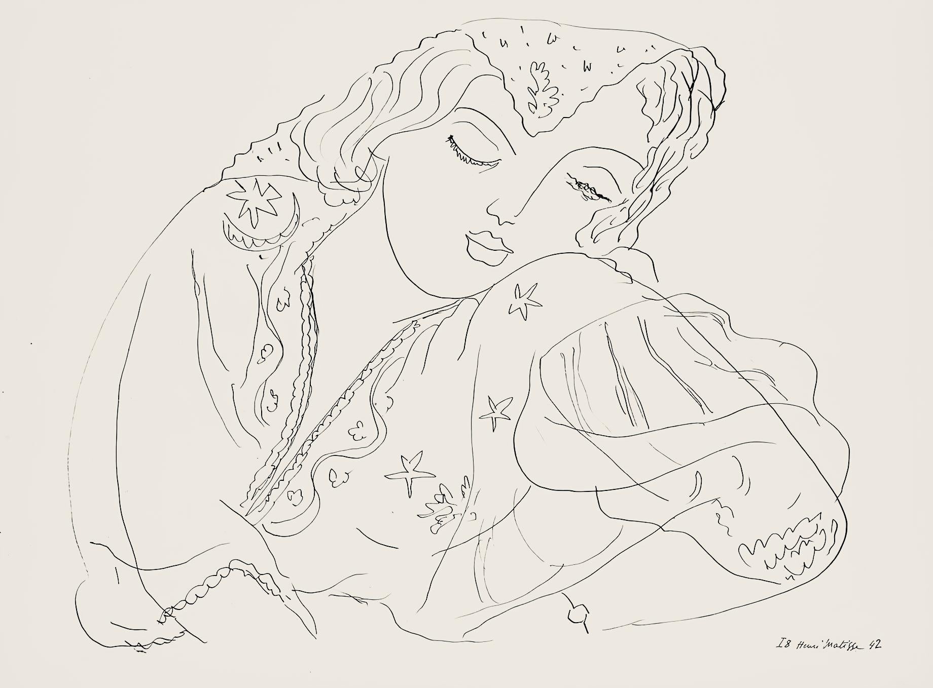 Henri Matisse Abstract Print - Matisse, Série I, var. 8 (Duthuit 9), Dessins, Thèmes et variations (after)