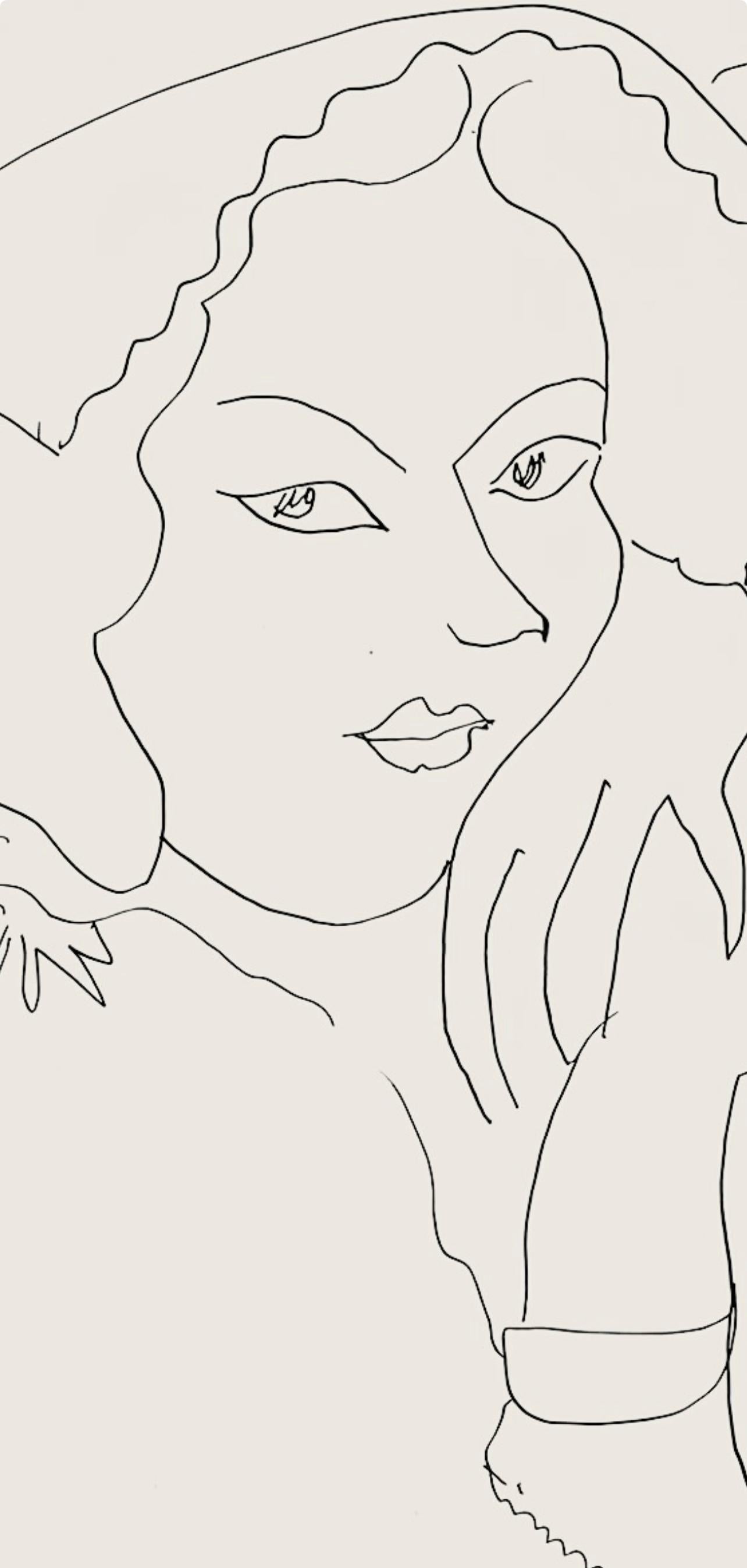Matisse, Série I, var. 9 (Duthuit 9), Dessins, Thèmes et variations (after) - Beige Abstract Print by Henri Matisse