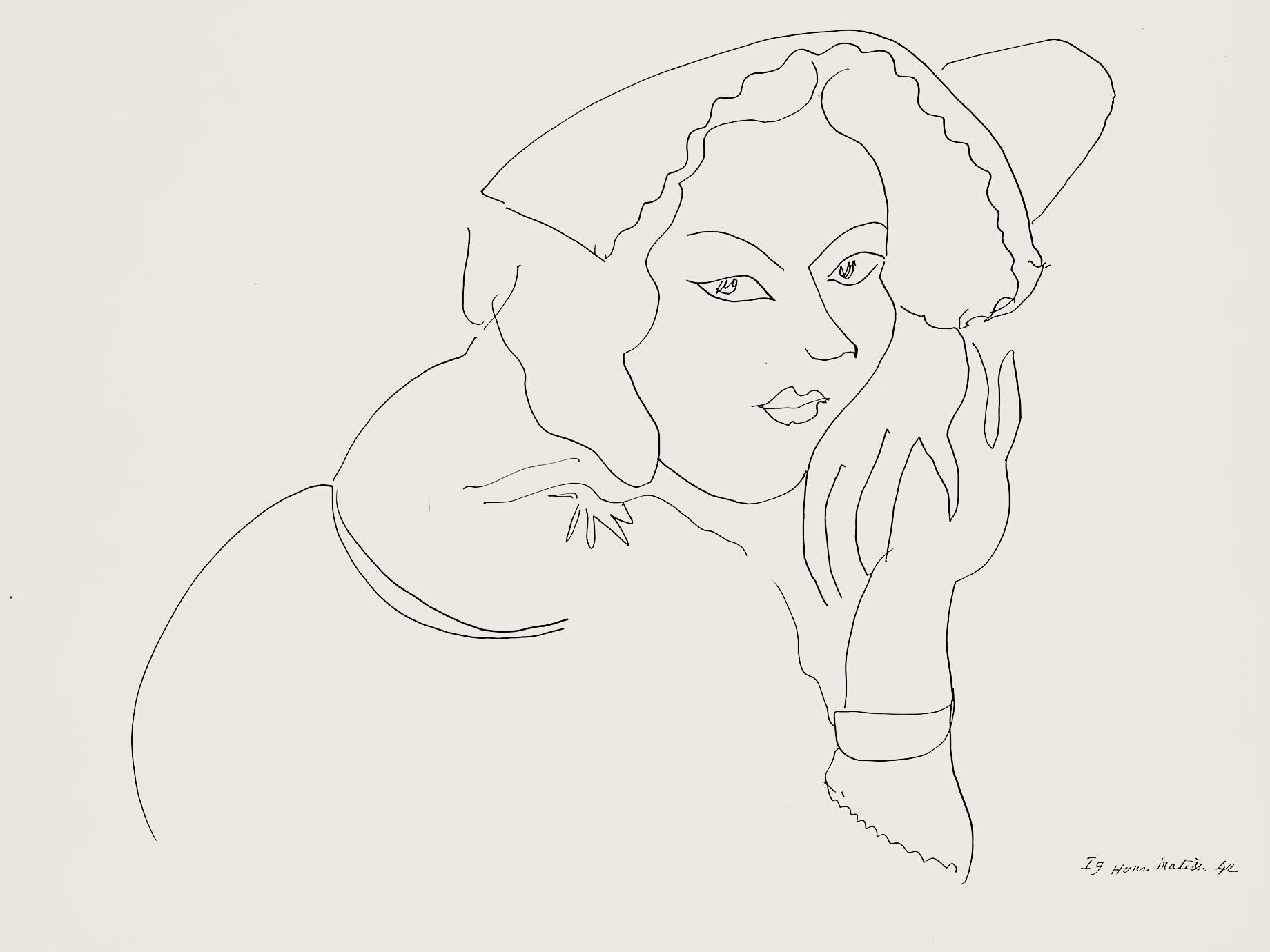 Henri Matisse Abstract Print - Matisse, Série I, var. 9 (Duthuit 9), Dessins, Thèmes et variations (after)