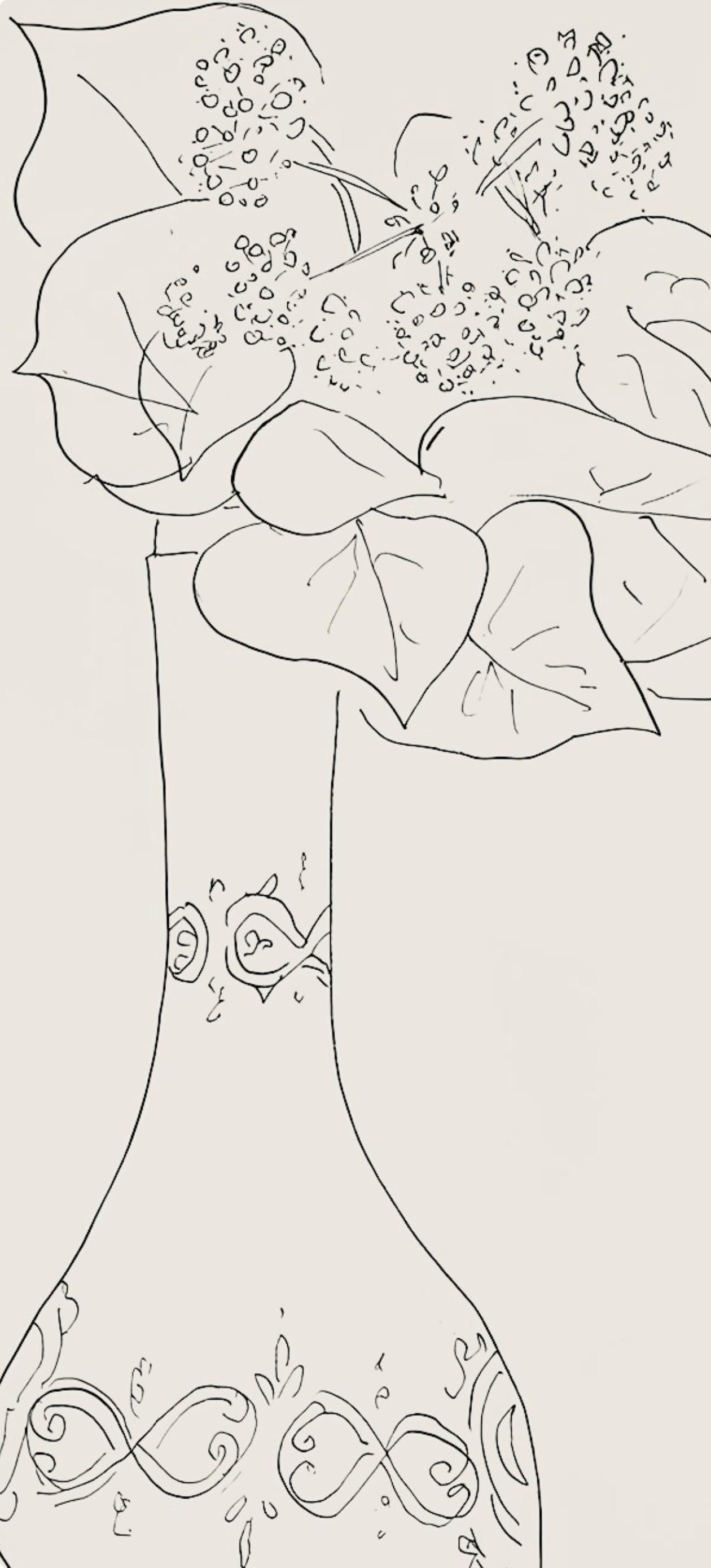 Matisse, Série J, var. 1 (Duthuit 9), Dessins, Thèmes et variations (after) - Beige Abstract Print by Henri Matisse