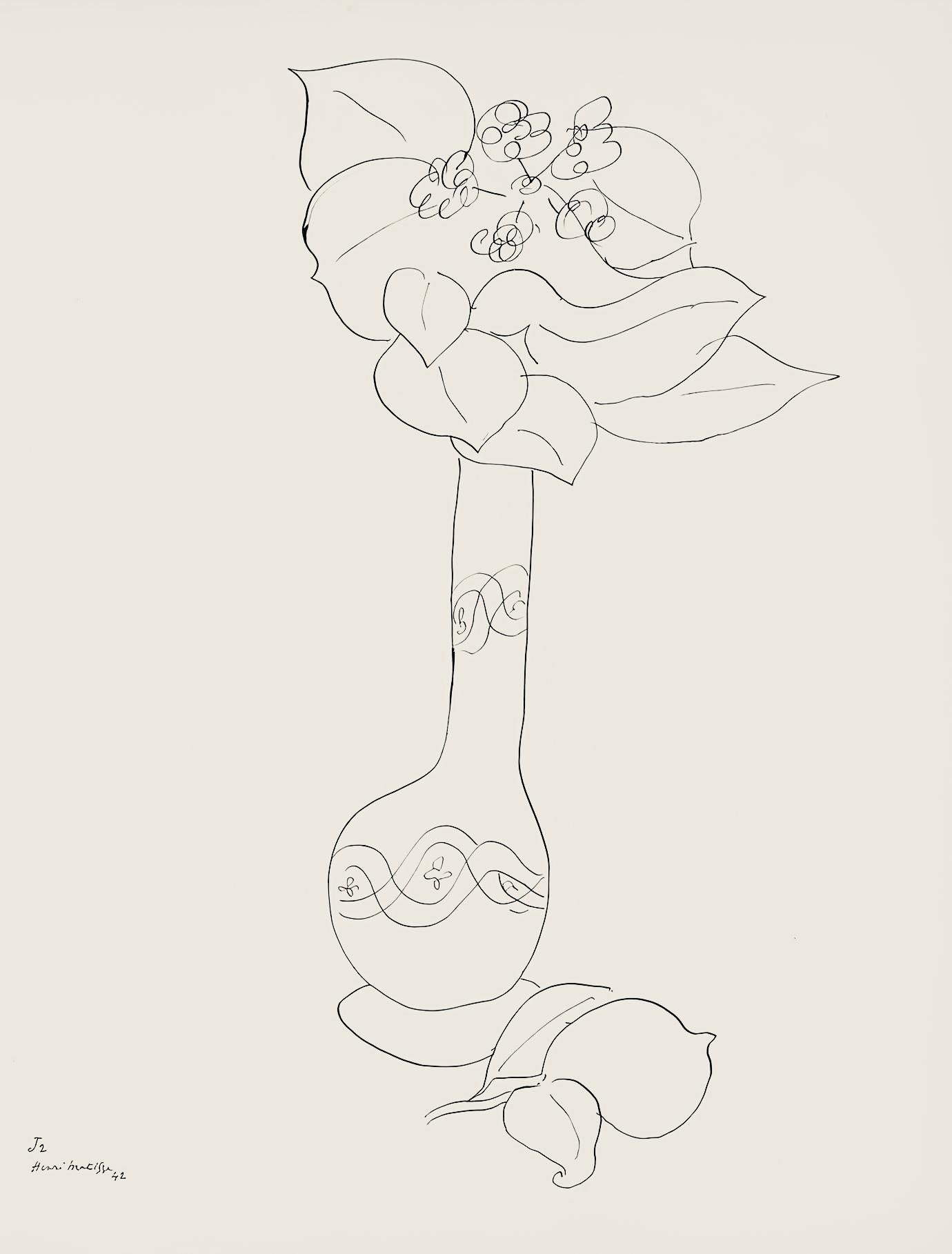 Henri Matisse Abstract Print - Matisse, Série J, var. 2 (Duthuit 9), Dessins, Thèmes et variations (after)