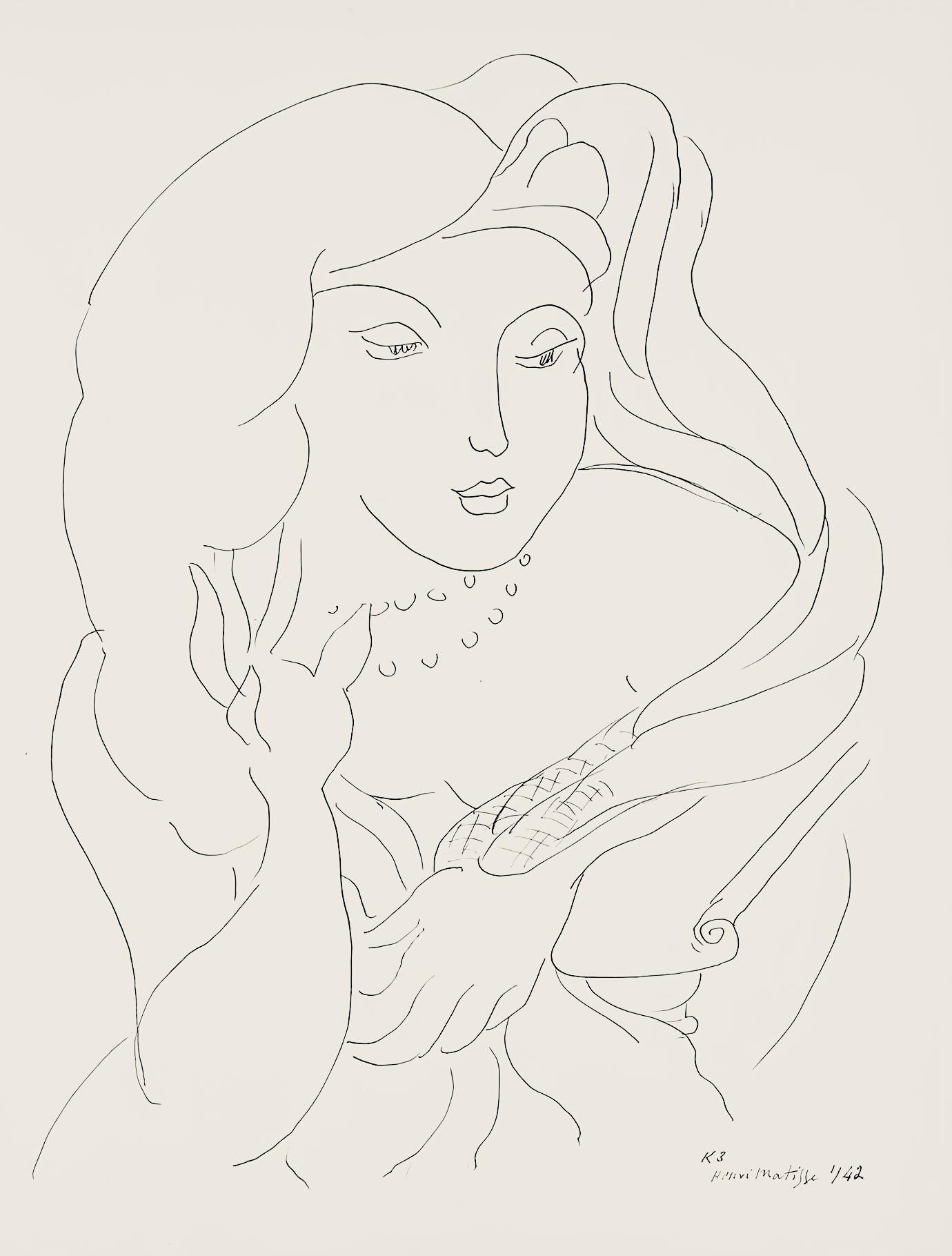 Henri Matisse Abstract Print - Matisse, Série K, var. 3 (Duthuit 9), Dessins, Thèmes et variations (after)