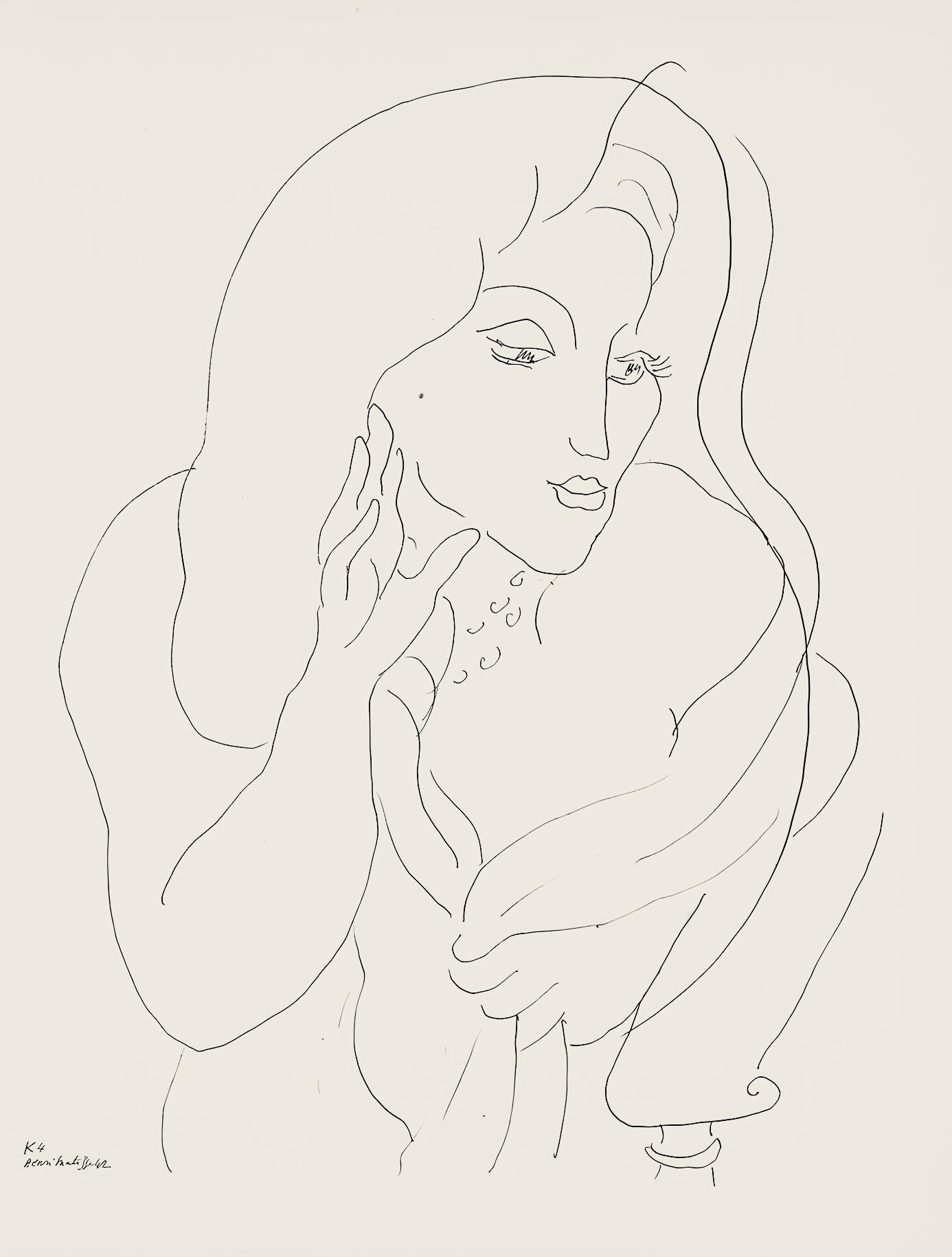 Henri Matisse Abstract Print - Matisse, Série K, var. 4 (Duthuit 9), Dessins, Thèmes et variations (after)