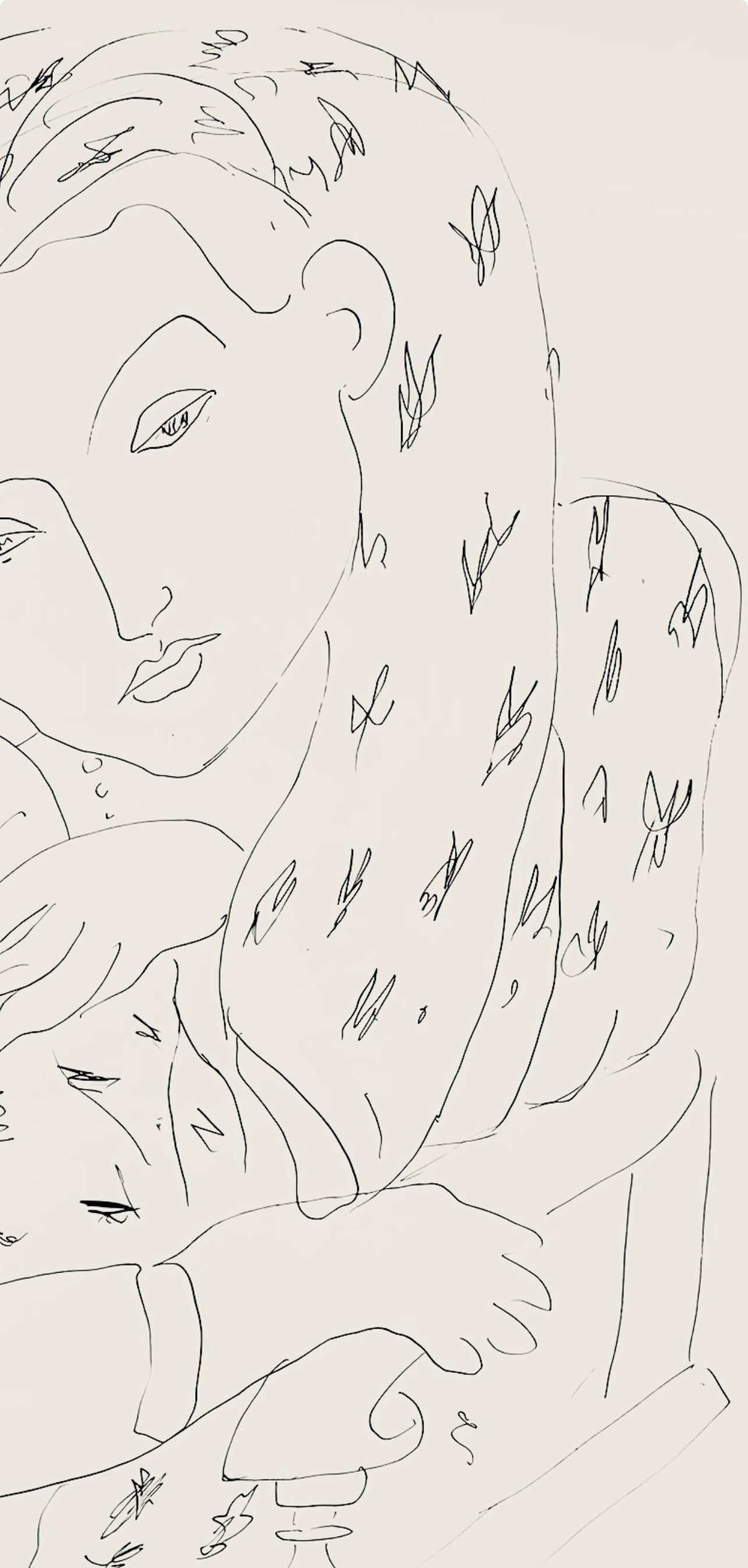 Matisse, Série K, var. 5 (Duthuit 9), Dessins, Thèmes et variations (after) - Beige Abstract Print by Henri Matisse