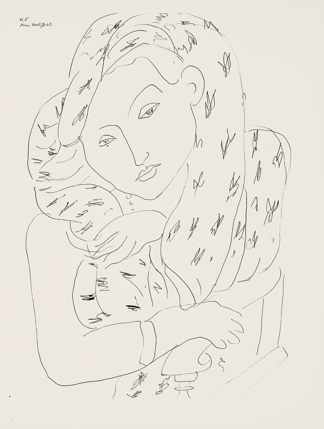 Henri Matisse Abstract Print - Matisse, Série K, var. 5 (Duthuit 9), Dessins, Thèmes et variations (after)