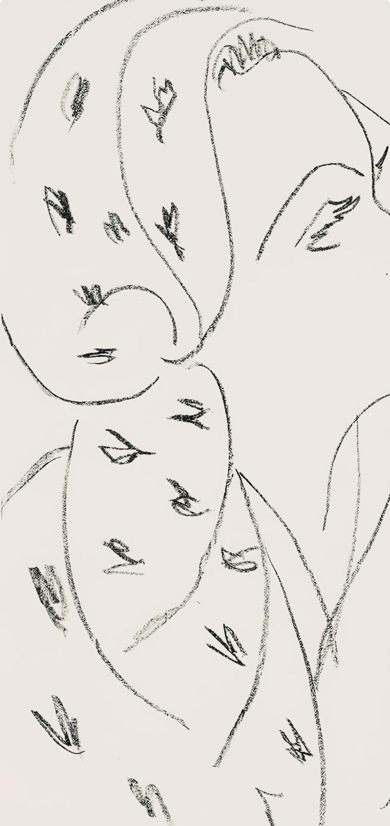 Matisse, Série L, var. 10 (Duthuit 9), Dessins, Thèmes et variations (after) - Beige Figurative Print by Henri Matisse