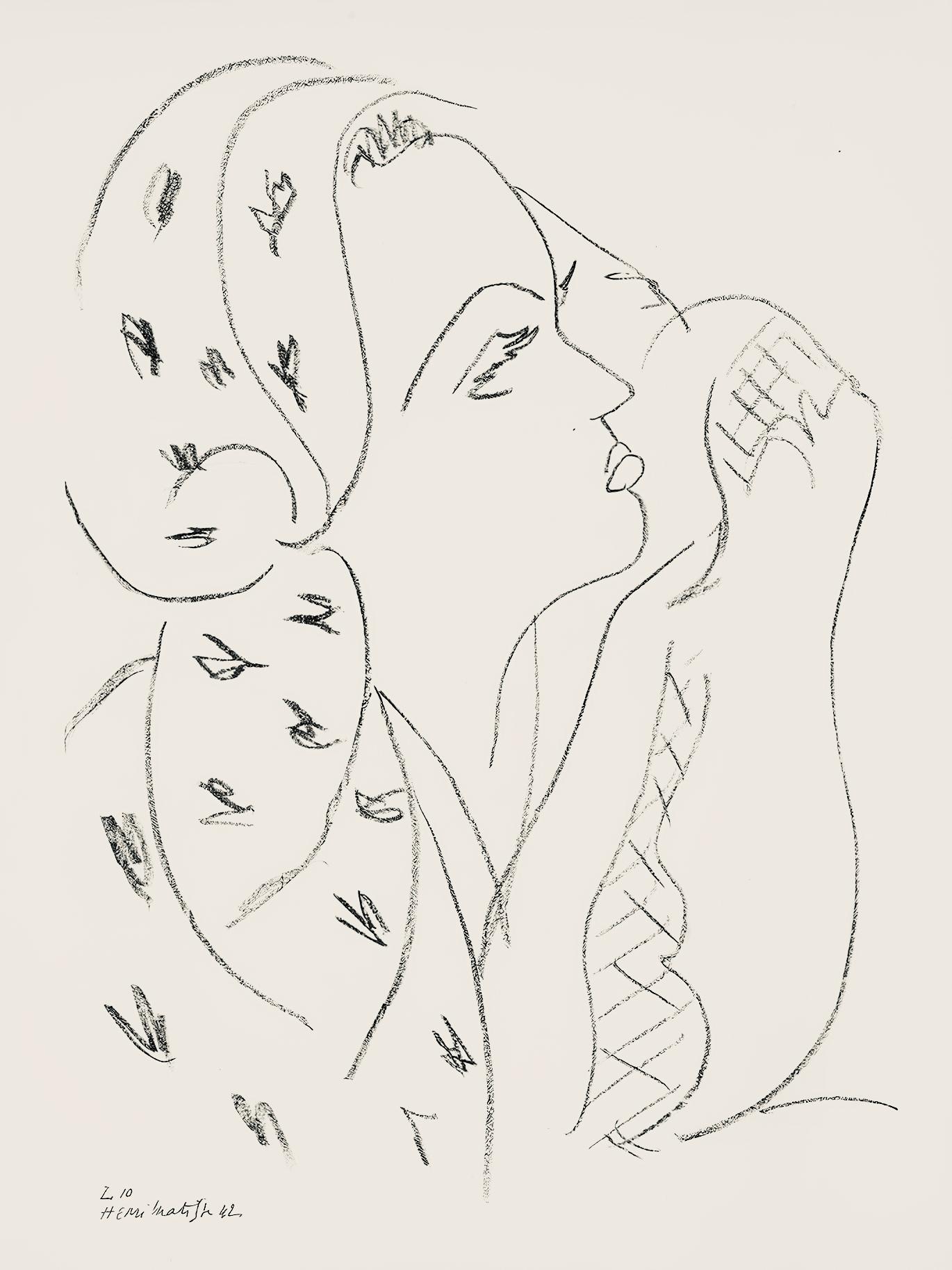 Henri Matisse Figurative Print - Matisse, Série L, var. 10 (Duthuit 9), Dessins, Thèmes et variations (after)