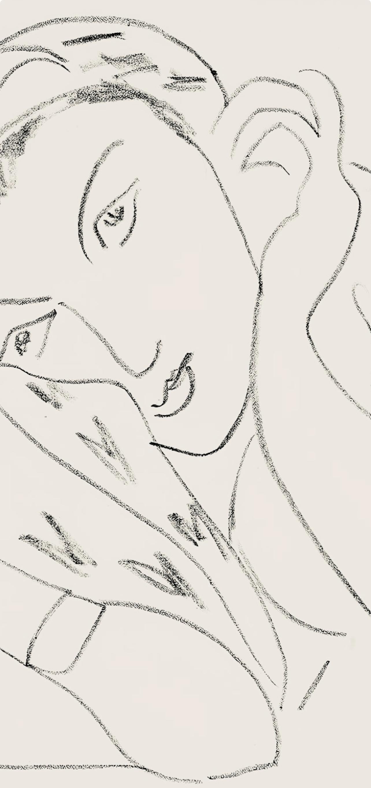 Matisse, Série L, var. 11 (Duthuit 9), Dessins, Thèmes et variations (after) - Beige Abstract Print by Henri Matisse