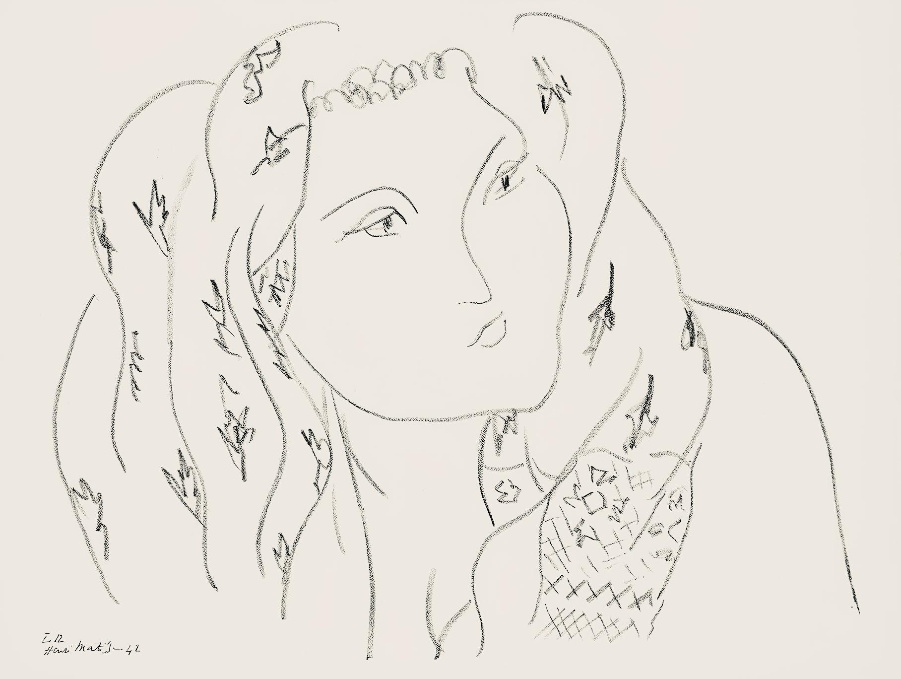 Henri Matisse Abstract Print - Matisse, Série L, var. 12 (Duthuit 9), Dessins, Thèmes et variations (after)
