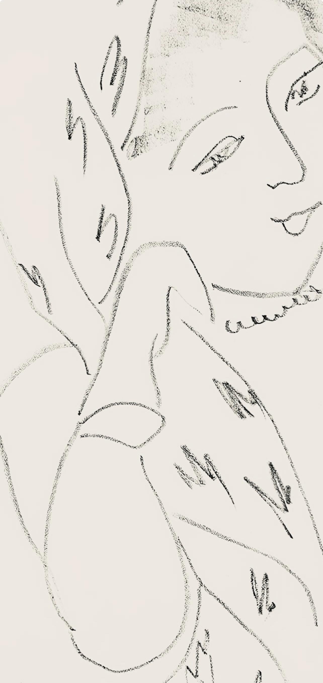 Matisse, Série L, var. 14 (Duthuit 9), Dessins, Thèmes et variations (after) - Beige Abstract Print by Henri Matisse