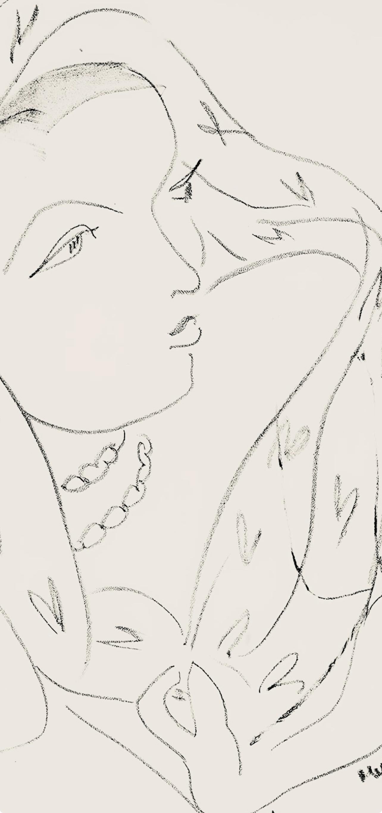 Matisse, Série L, var. 16 (Duthuit 9), Dessins, Thèmes et variations (after) - Beige Abstract Print by Henri Matisse