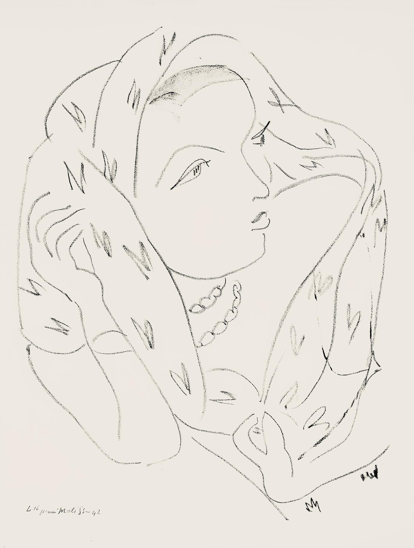 Henri Matisse Abstract Print - Matisse, Série L, var. 16 (Duthuit 9), Dessins, Thèmes et variations (after)