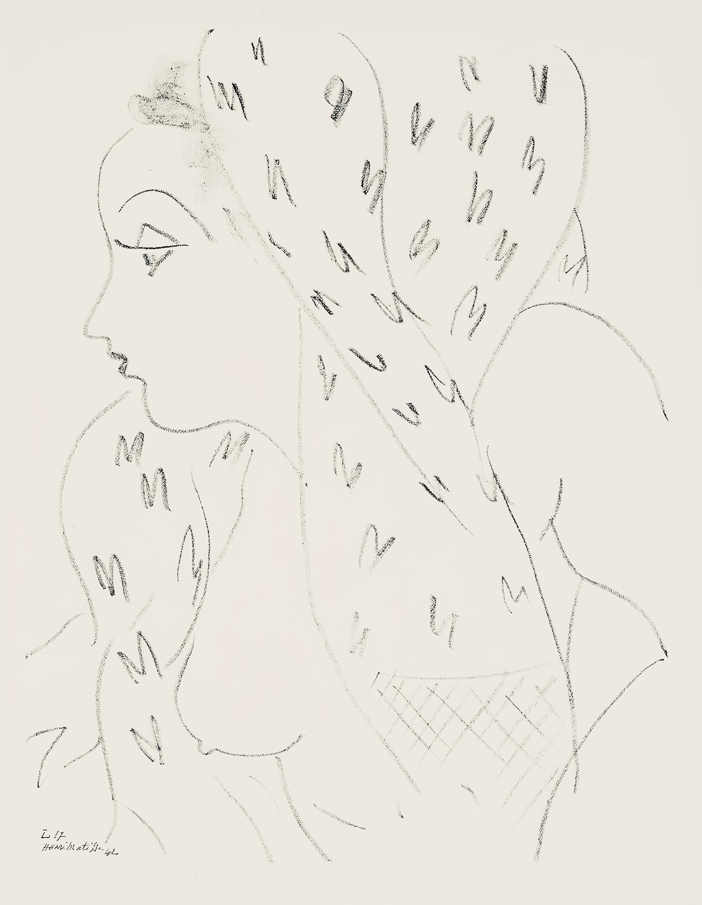 Henri Matisse Abstract Print - Matisse, Série L, var. 17 (Duthuit 9), Dessins, Thèmes et variations (after)