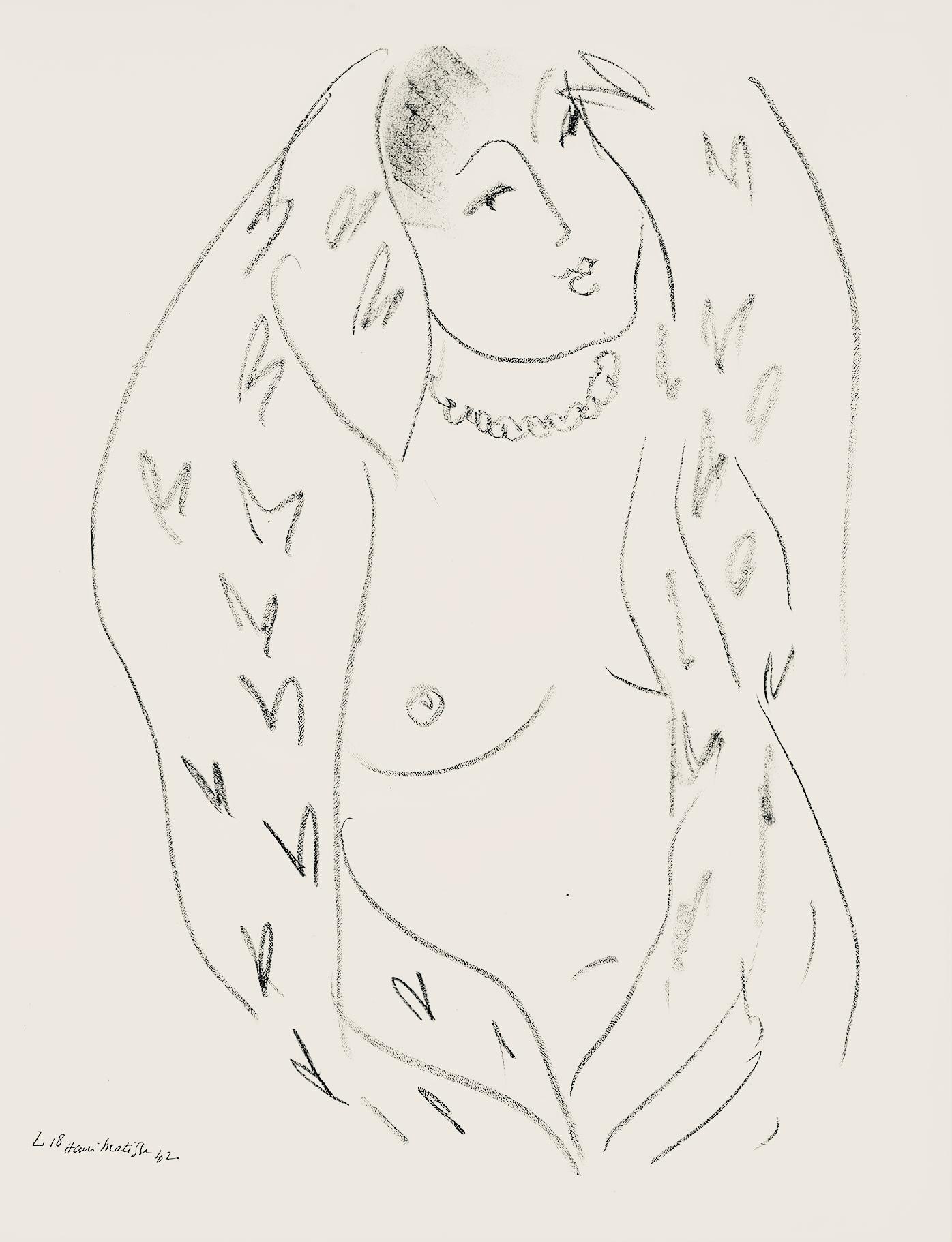 Henri Matisse Abstract Print - Matisse, Série L, var. 18 (Duthuit 9), Dessins, Thèmes et variations (after)