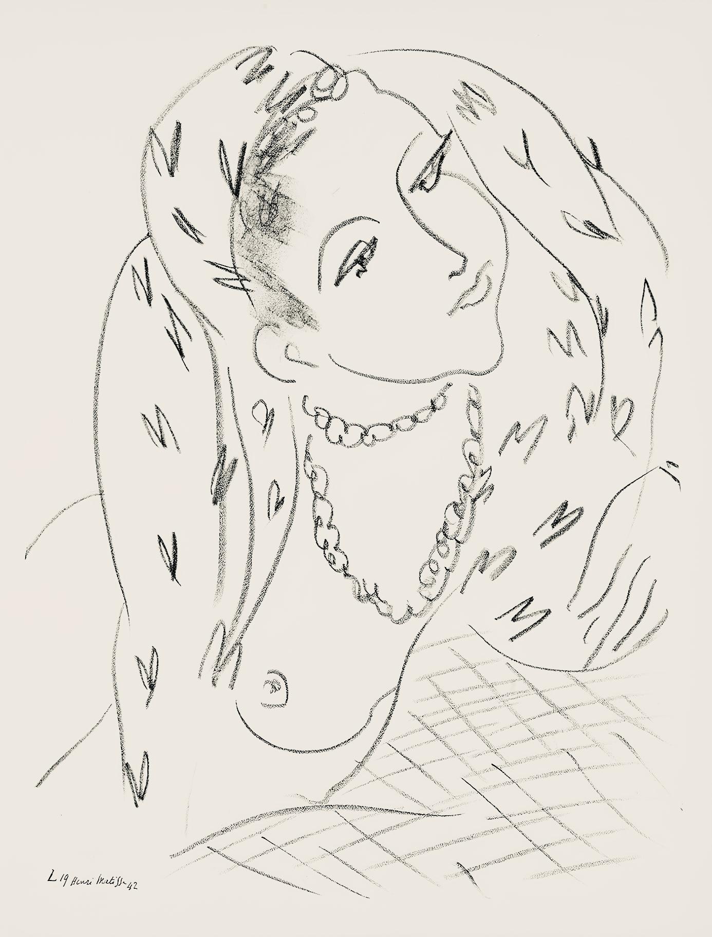 Henri Matisse Figurative Print - Matisse, Série L, var. 19 (Duthuit 9), Dessins, Thèmes et variations (after)