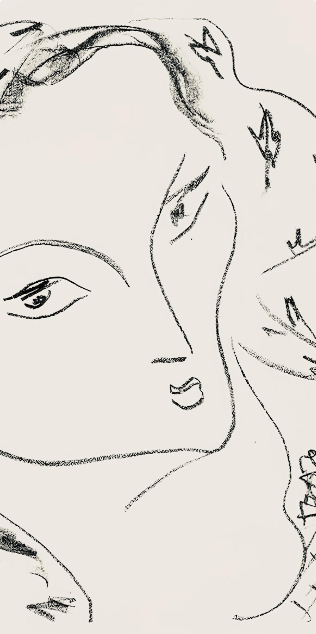 Matisse, Série L, var. 5 (Duthuit 9), Dessins, Thèmes et variations (after) - Beige Figurative Print by Henri Matisse
