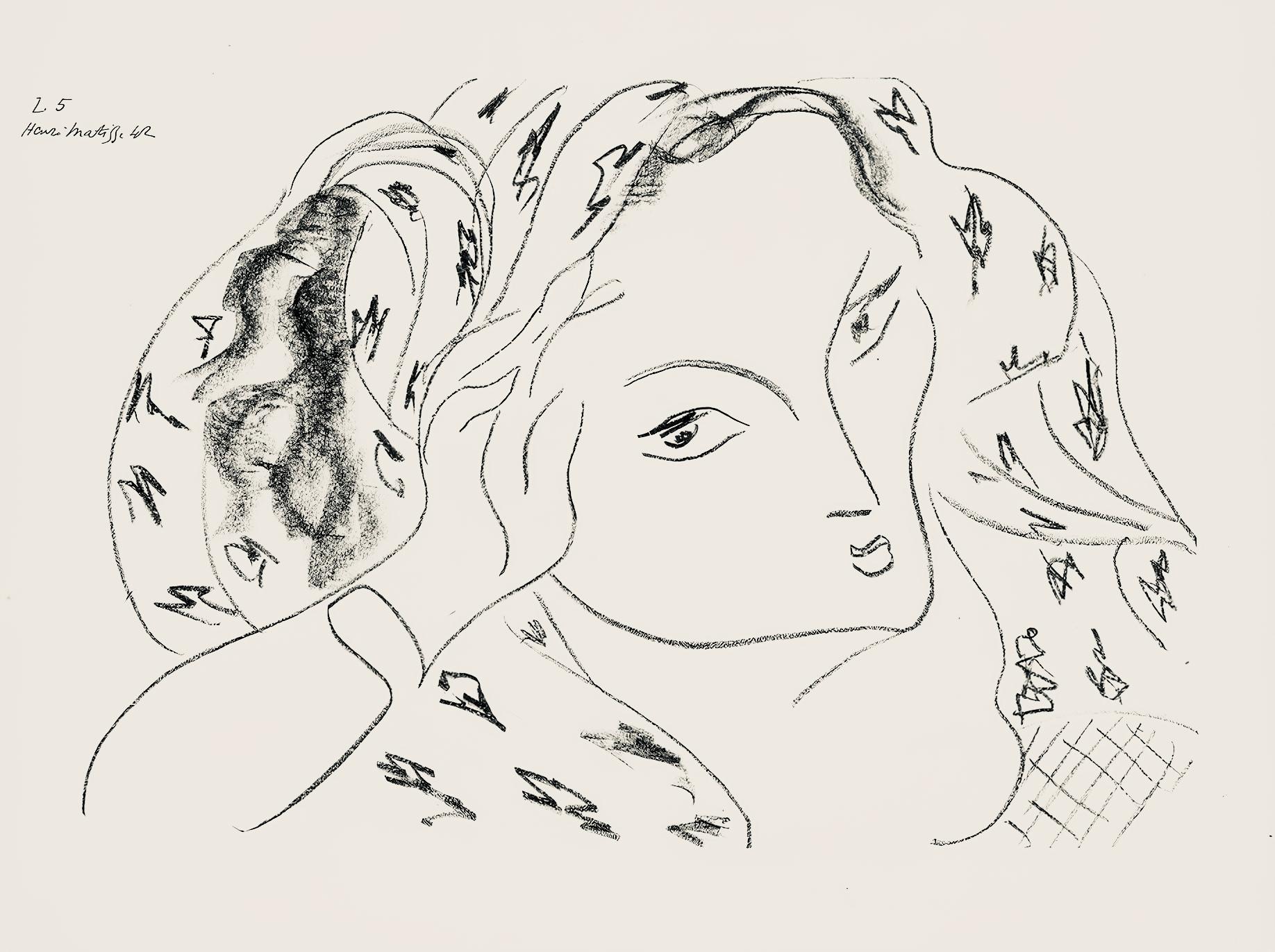 Henri Matisse Figurative Print - Matisse, Série L, var. 5 (Duthuit 9), Dessins, Thèmes et variations (after)