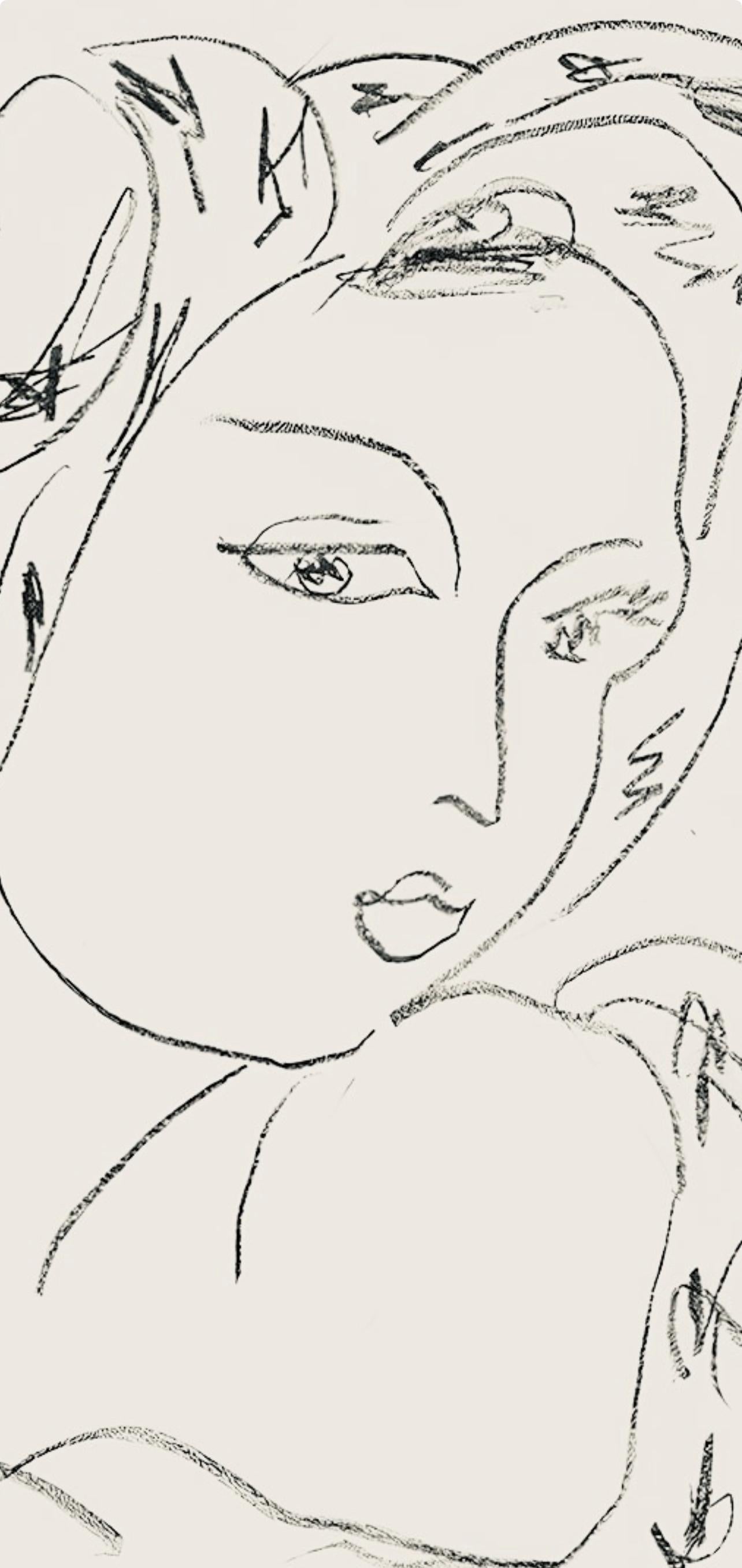 Matisse, Série L, var. 6 (Duthuit 9), Dessins, Thèmes et variations (after) - Beige Abstract Print by Henri Matisse