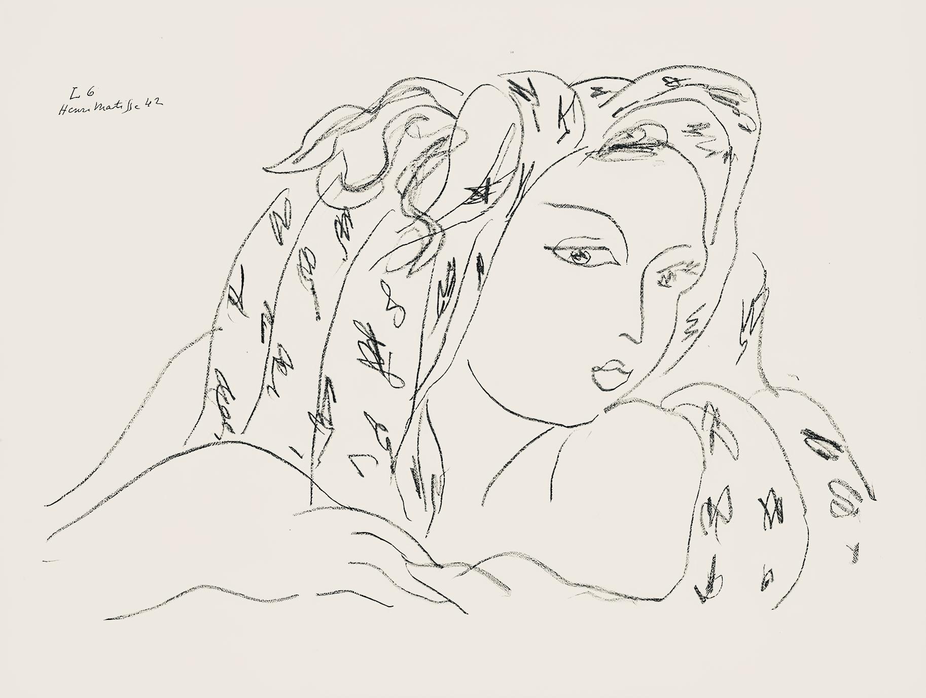 Henri Matisse Abstract Print - Matisse, Série L, var. 6 (Duthuit 9), Dessins, Thèmes et variations (after)