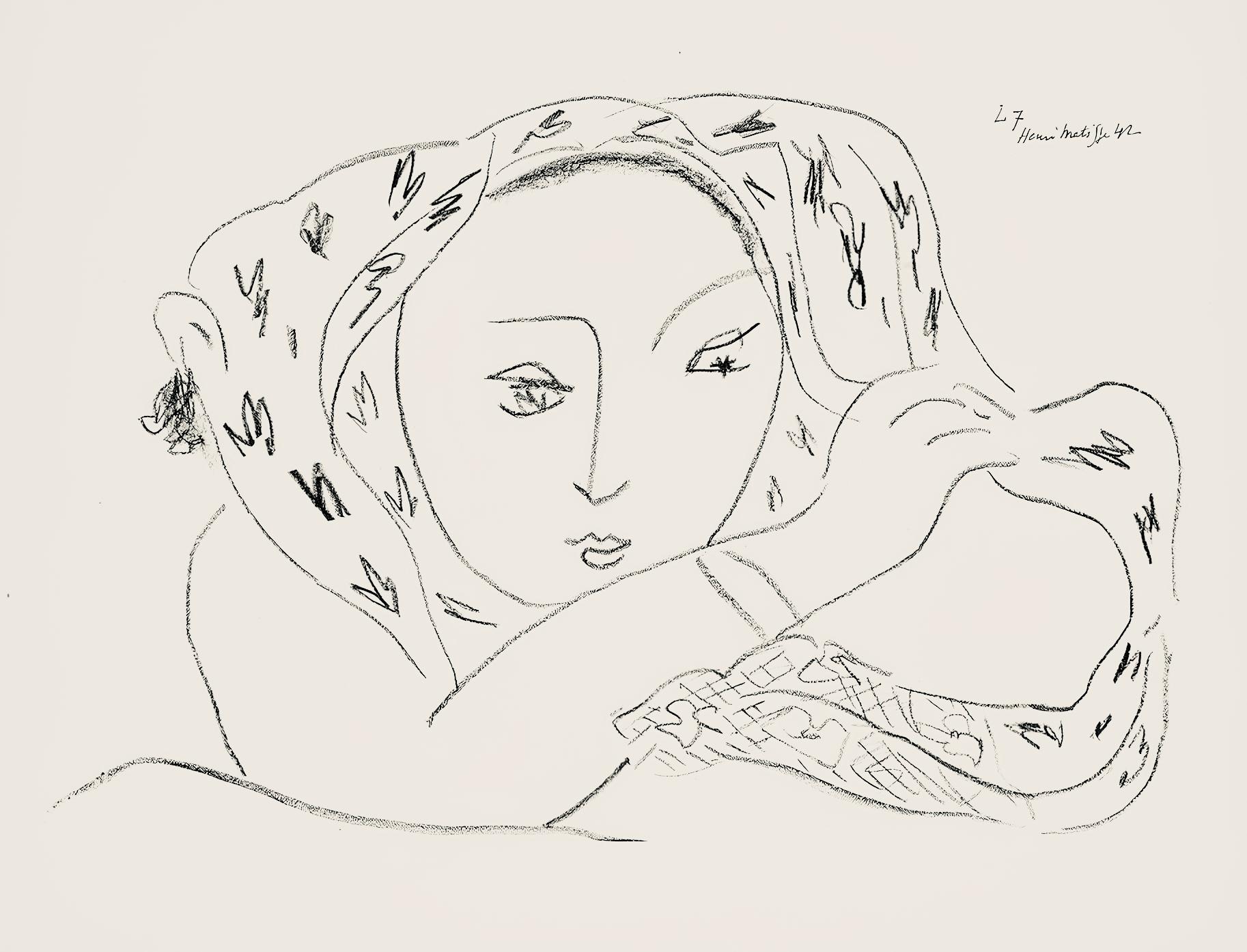 Henri Matisse Abstract Print - Matisse, Série L, var. 7 (Duthuit 9), Dessins, Thèmes et variations (after)