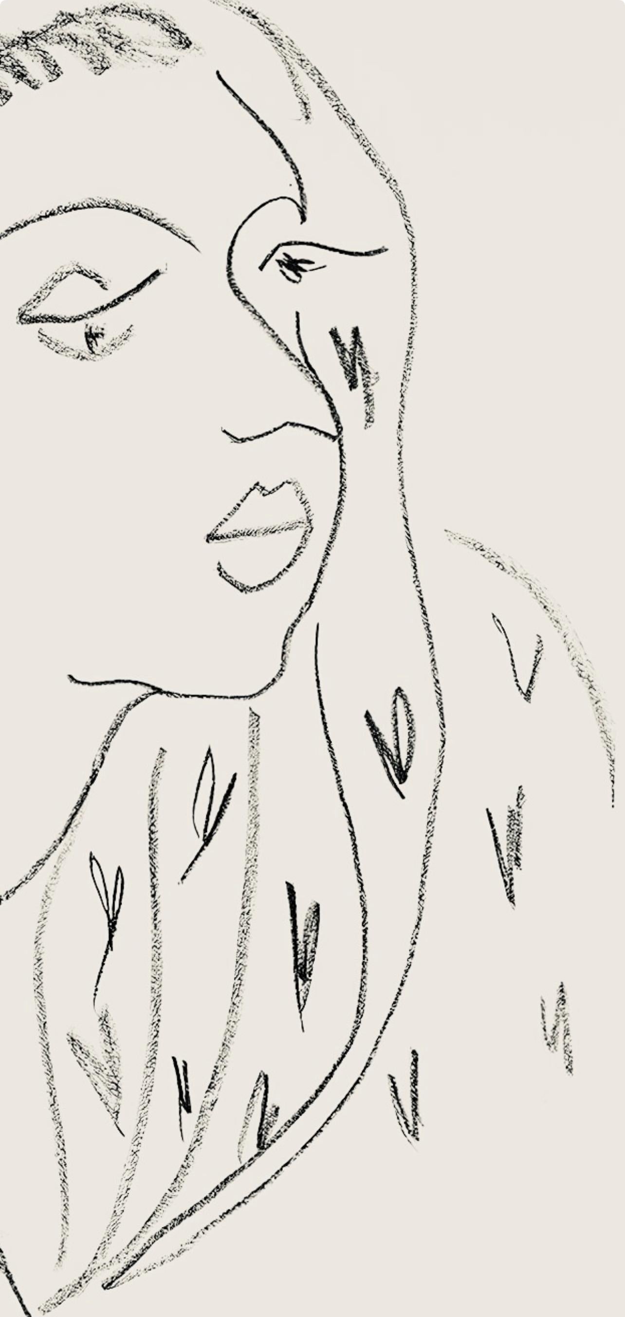 Matisse, Série L, var. 8 (Duthuit 9), Dessins, Thèmes et variations (after) - Beige Figurative Print by Henri Matisse